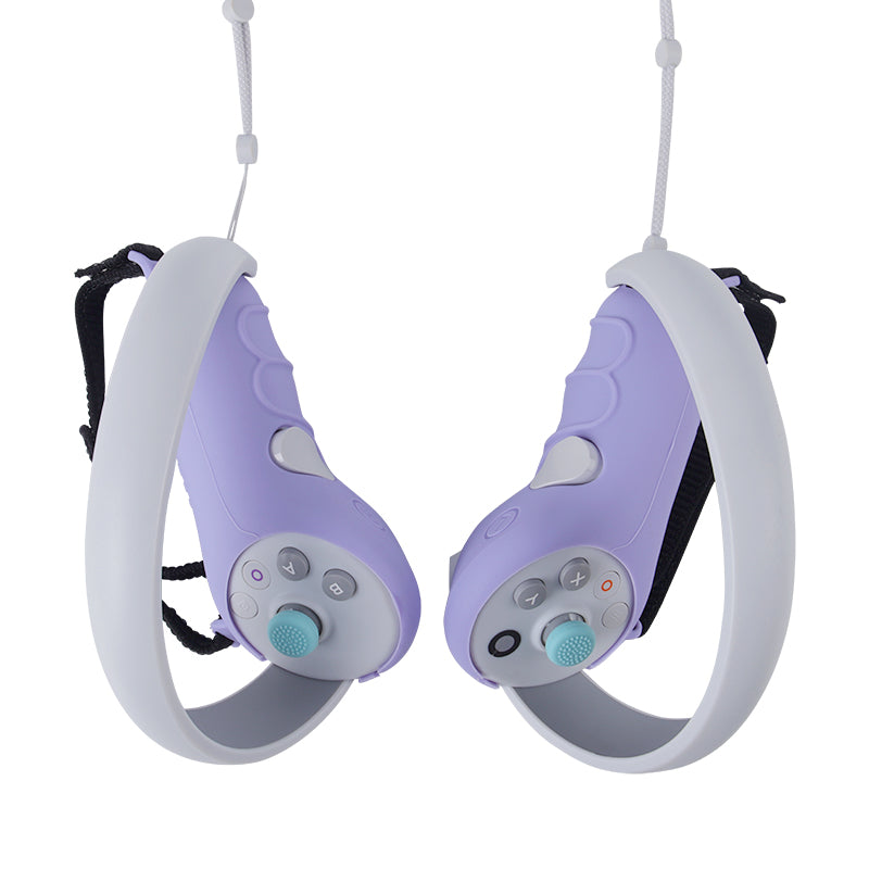 2Pcs Handle Grip Shell for Pico 4 Pico 4 Pro VR Controller Anti-slip Silicone Case with Lanyard