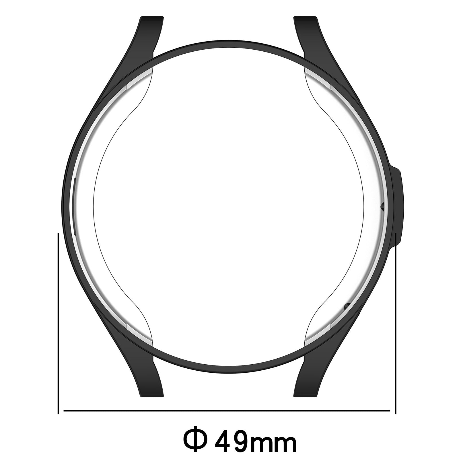 TPU uretui til Samsung Galaxy Watch6 Classic 47 mm, anti-ridse udhulet beskyttelsescover - gennemsigtig