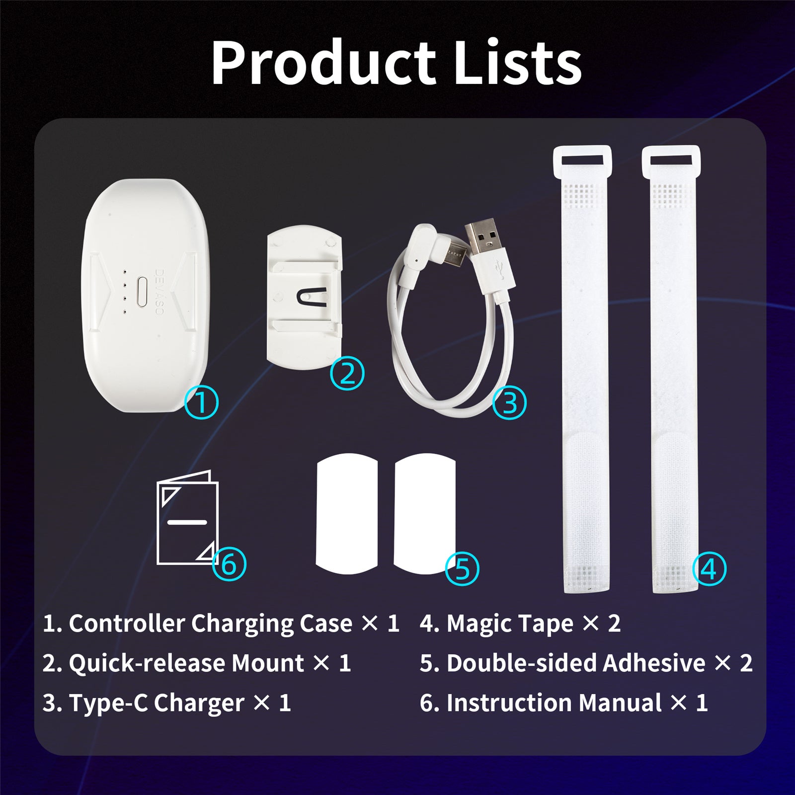 DEVASO Portable Charging Case Compatible with PS5 Gamepad 6000mAh Power Bank Game Console Controller Charger