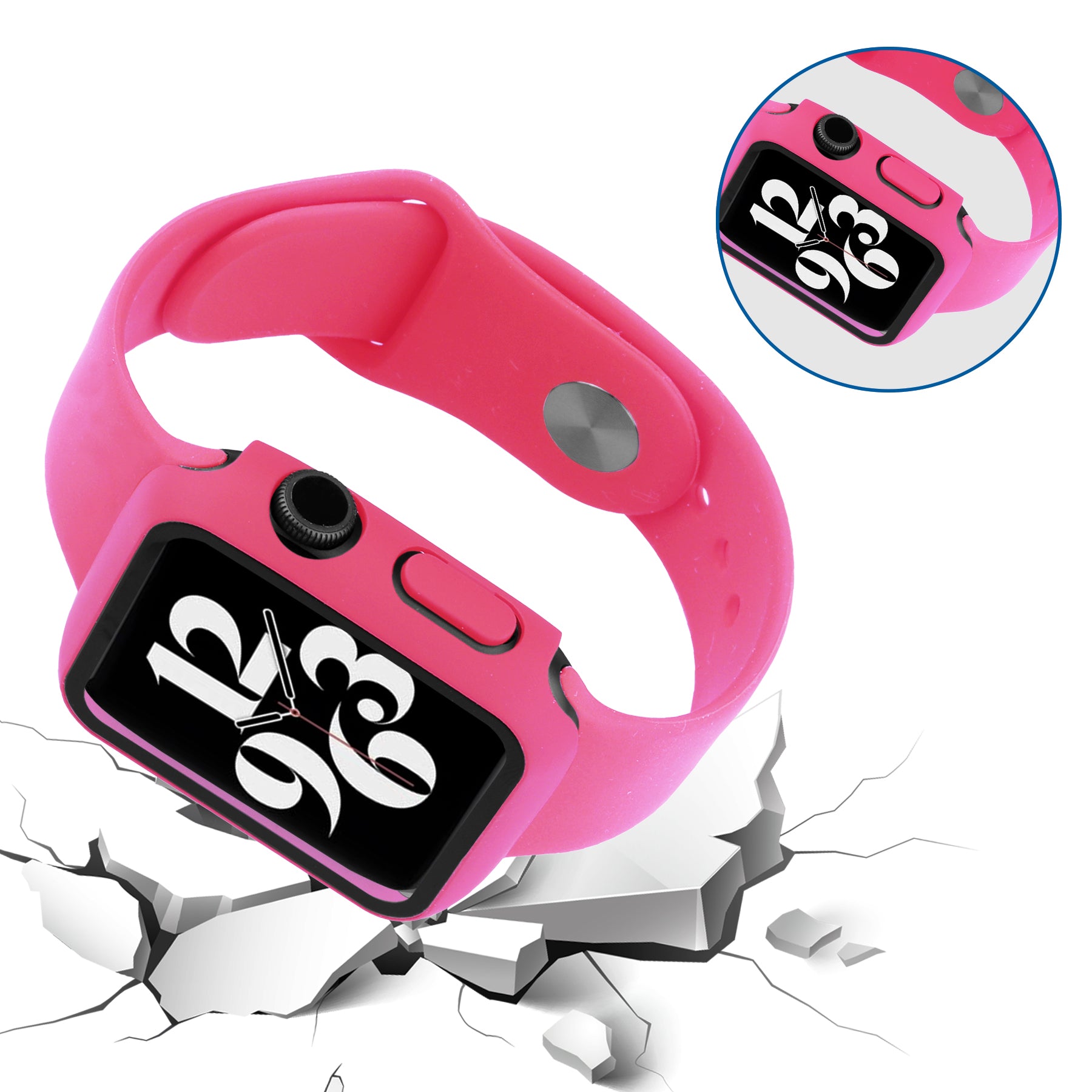 3 in 1 Anti-Scratch Tempered Glass Screen Protector + Drop-Proof Watch Cover + Watch Band for Apple Watch Series 4 40mm 5 40mm 6 40mm SE 40mm