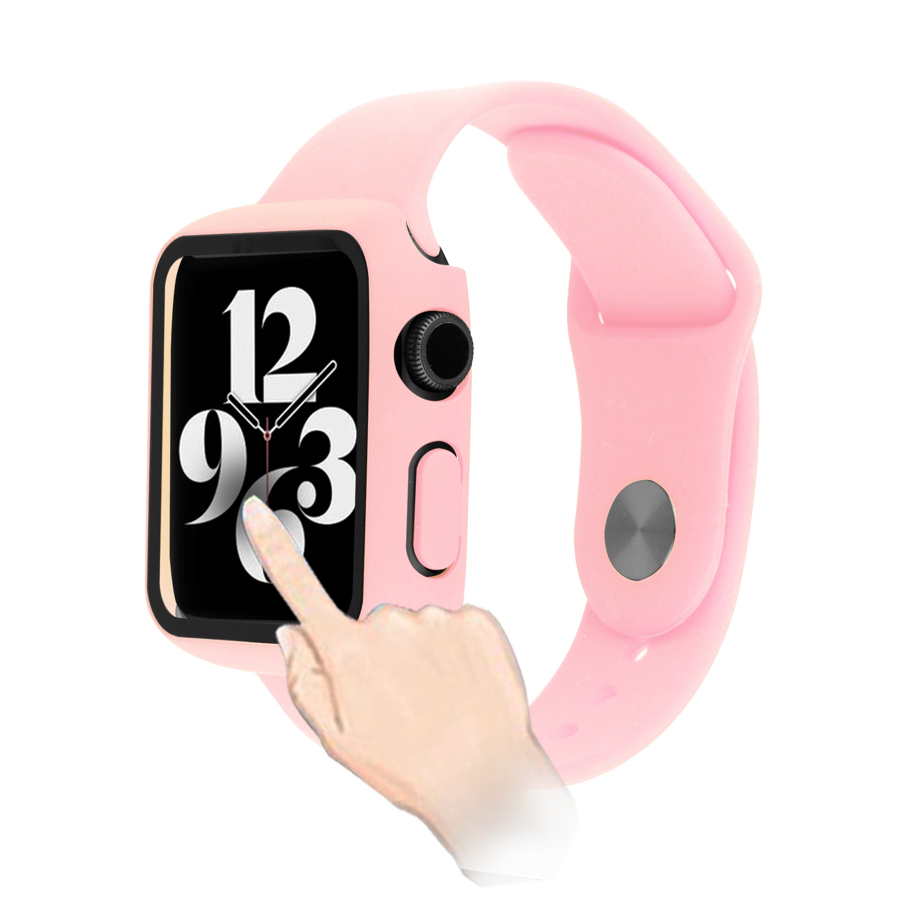 3 in 1 Anti-Scratch Tempered Glass Screen Protector + Drop-Proof Watch Cover + Watch Band for Apple Watch Series 4 40mm 5 40mm 6 40mm SE 40mm