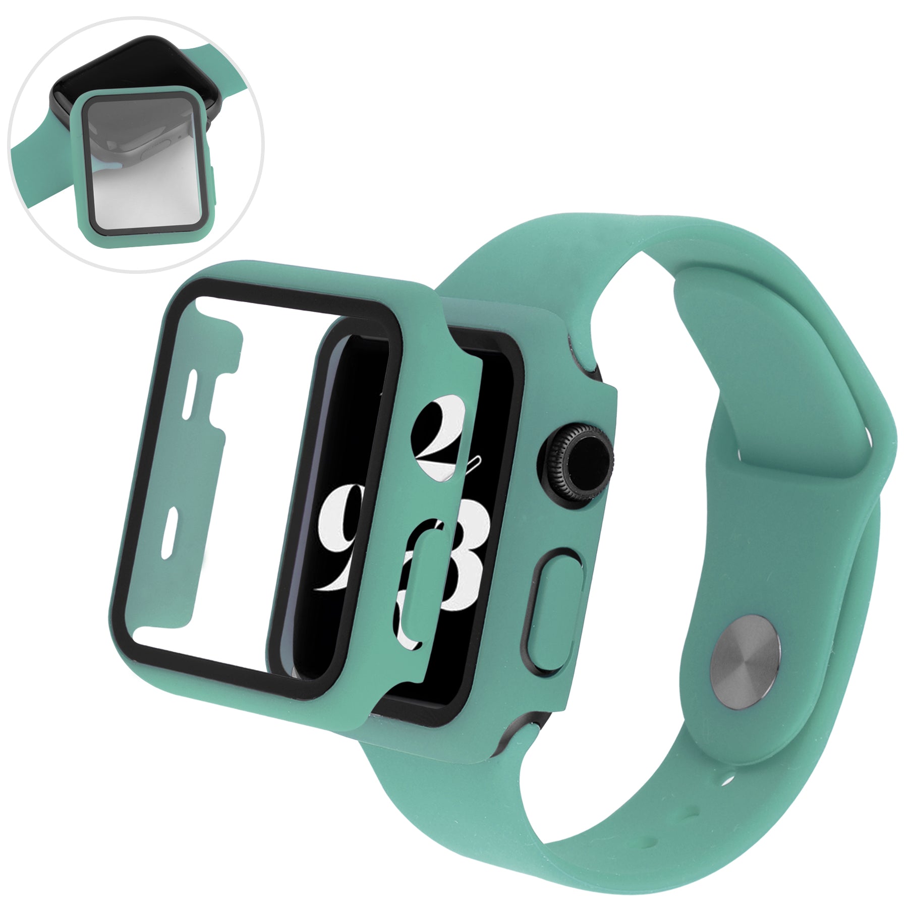 Anti-Drop 3 in 1 Tempered Glass Screen Protector + Watch Cover + Watch Band Set for Apple Watch Series 1 42mm 2 42mm 3 42mm