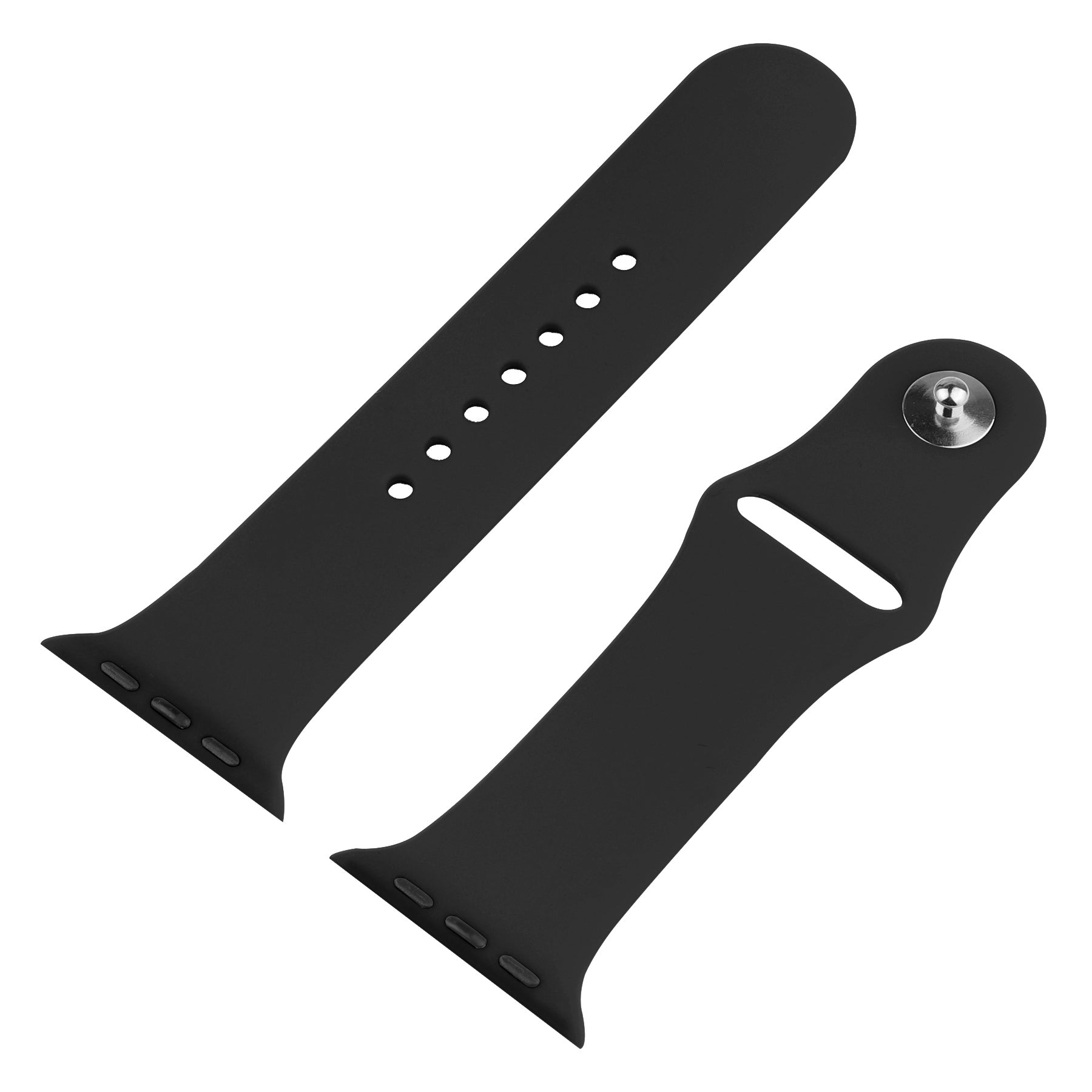 For Apple Watch Series 8 45mm Series 7 45mm Black Silicone Wrist Strap + Shiny Rhinestones PC Watch Case with Tempered Glass Screen Protector