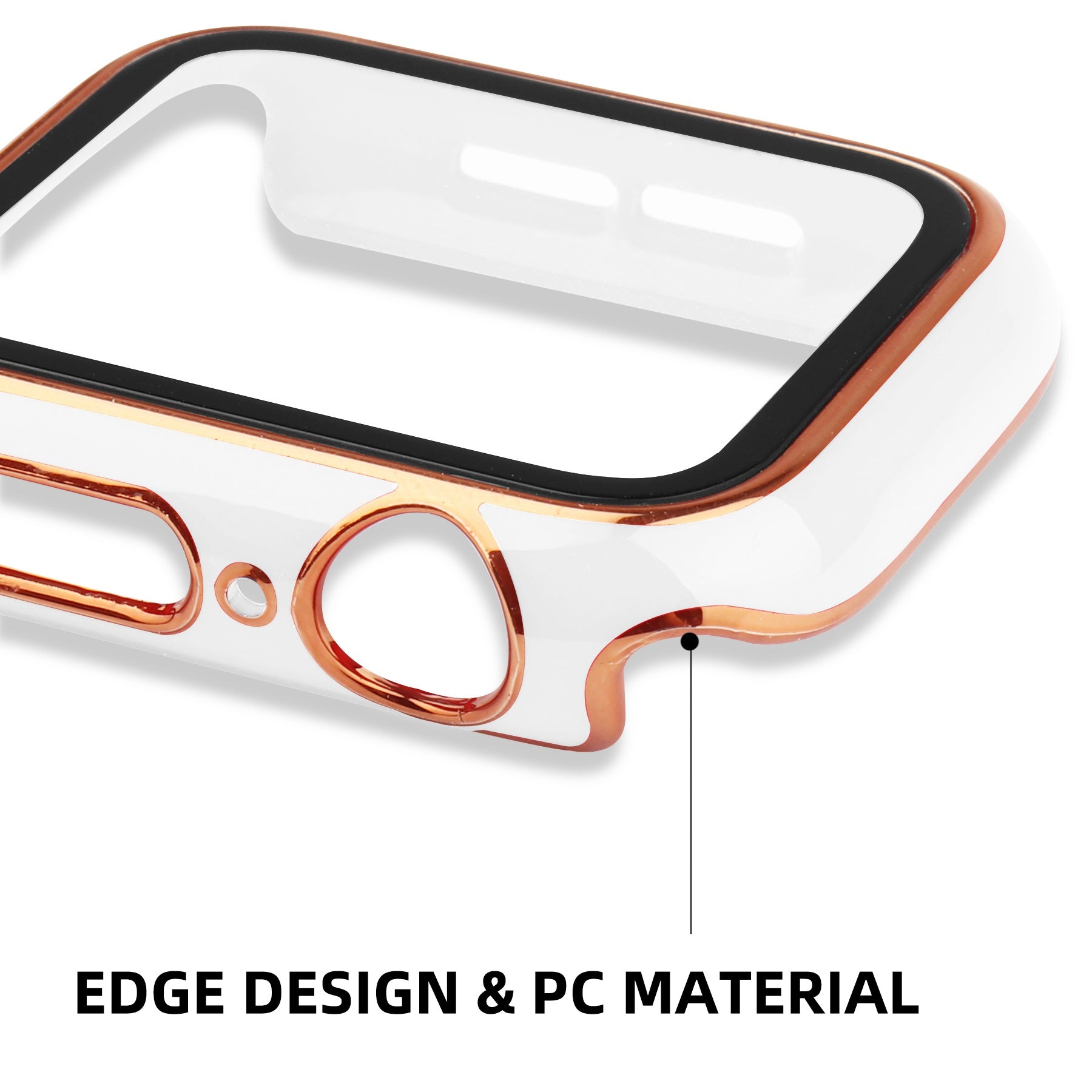 For Apple Watch Ultra 49mm Soft Silicone Band Replacement + Full Cover Hard PC Electroplating Watch Case with Tempered Glass Screen Protector