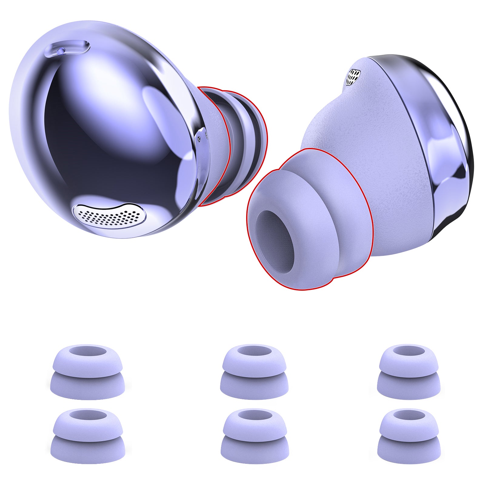 AHASTYLE PT168 pro Samsung Galaxy Buds Pro 3 páry SML protiskluzové náhradní koncovky do uší Silikonové koncovky do uší Bluetooth