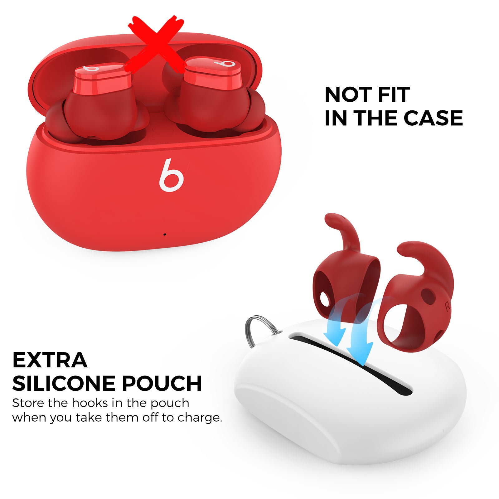 AHASTYLE PT172 3 páry kryt ušního háčku Bluetooth příslušenství pro sluchátka proti ztrátě kompatibilní s Beats Studio Buds