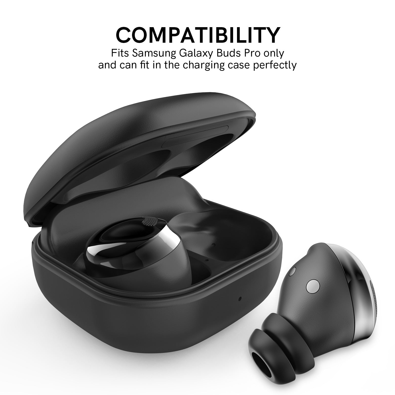 AHASTYLE PT168 One Pair Silicone Earphone Cap for Samsung Galaxy Buds Pro Soft Comfortable Earphone Ear Tips Replacement Size: L