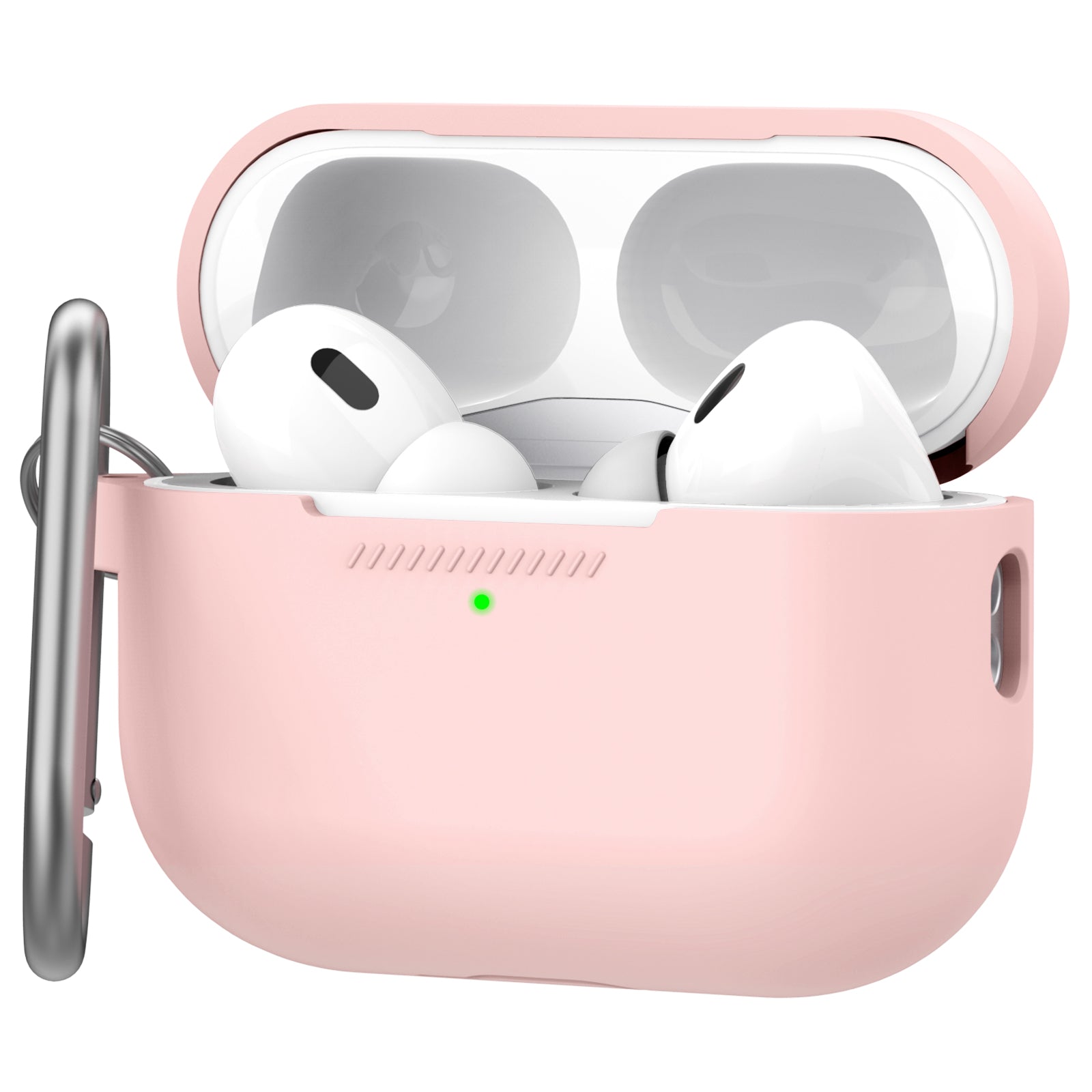 AHASTYLE PT193 For Apple AirPods Pro 2 Earphone Charging Bin Shockproof Silicone Case Impact-resistant Shell Cover with Carabiner