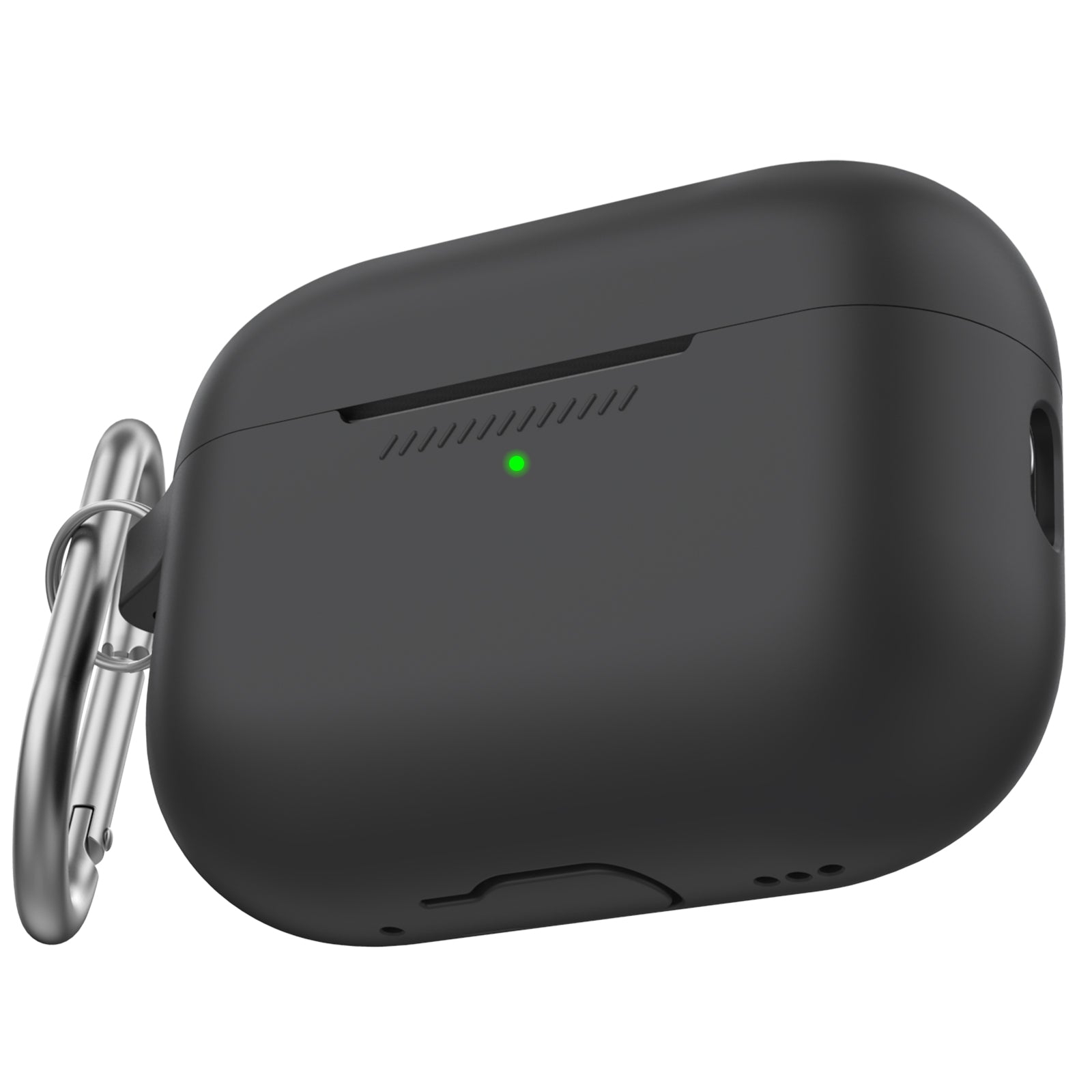 AHASTYLE PT193 For Apple AirPods Pro 2 Earphone Charging Bin Shockproof Silicone Case Impact-resistant Shell Cover with Carabiner