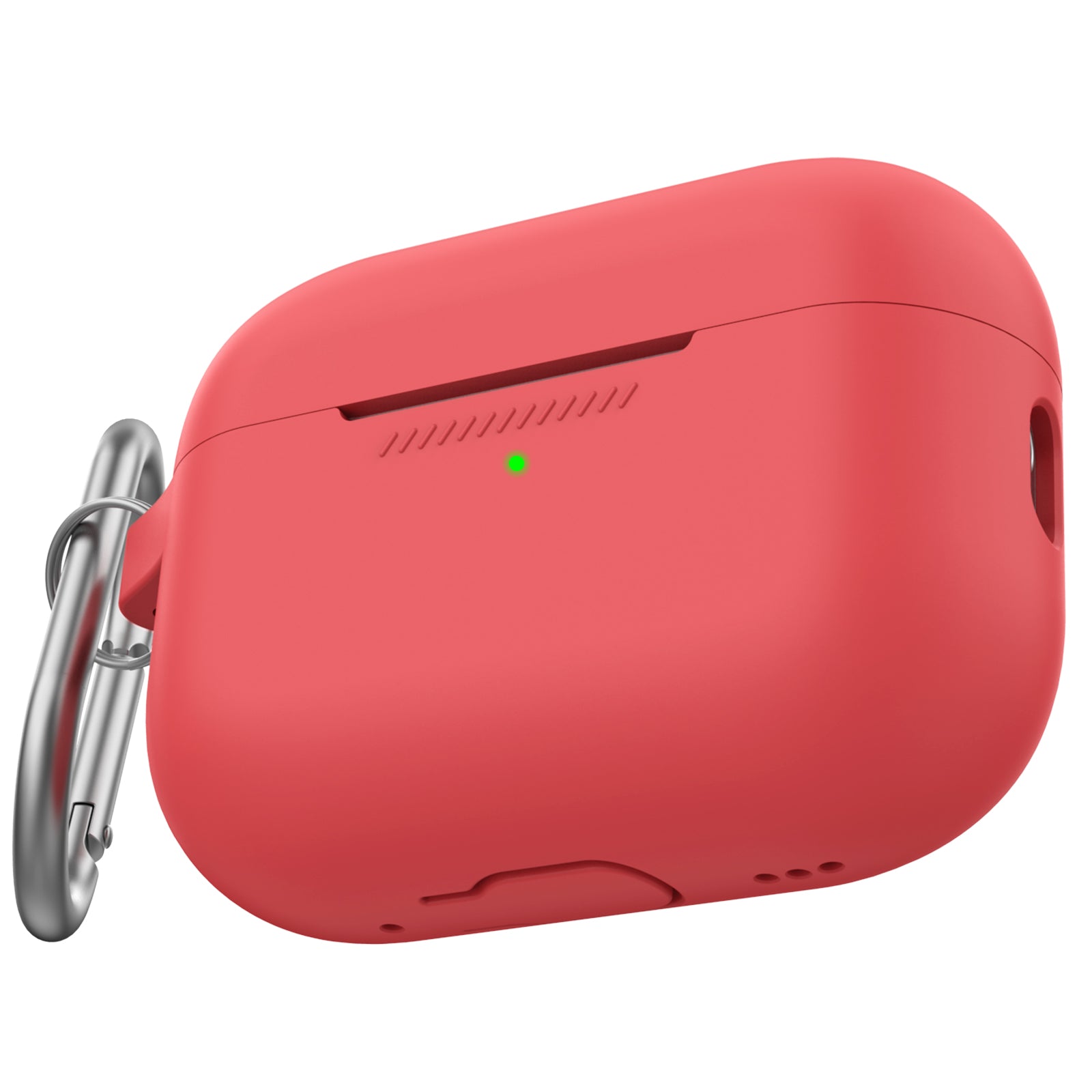 AHASTYLE PT193 For Apple AirPods Pro 2 Earphone Charging Bin Shockproof Silicone Case Impact-resistant Shell Cover with Carabiner