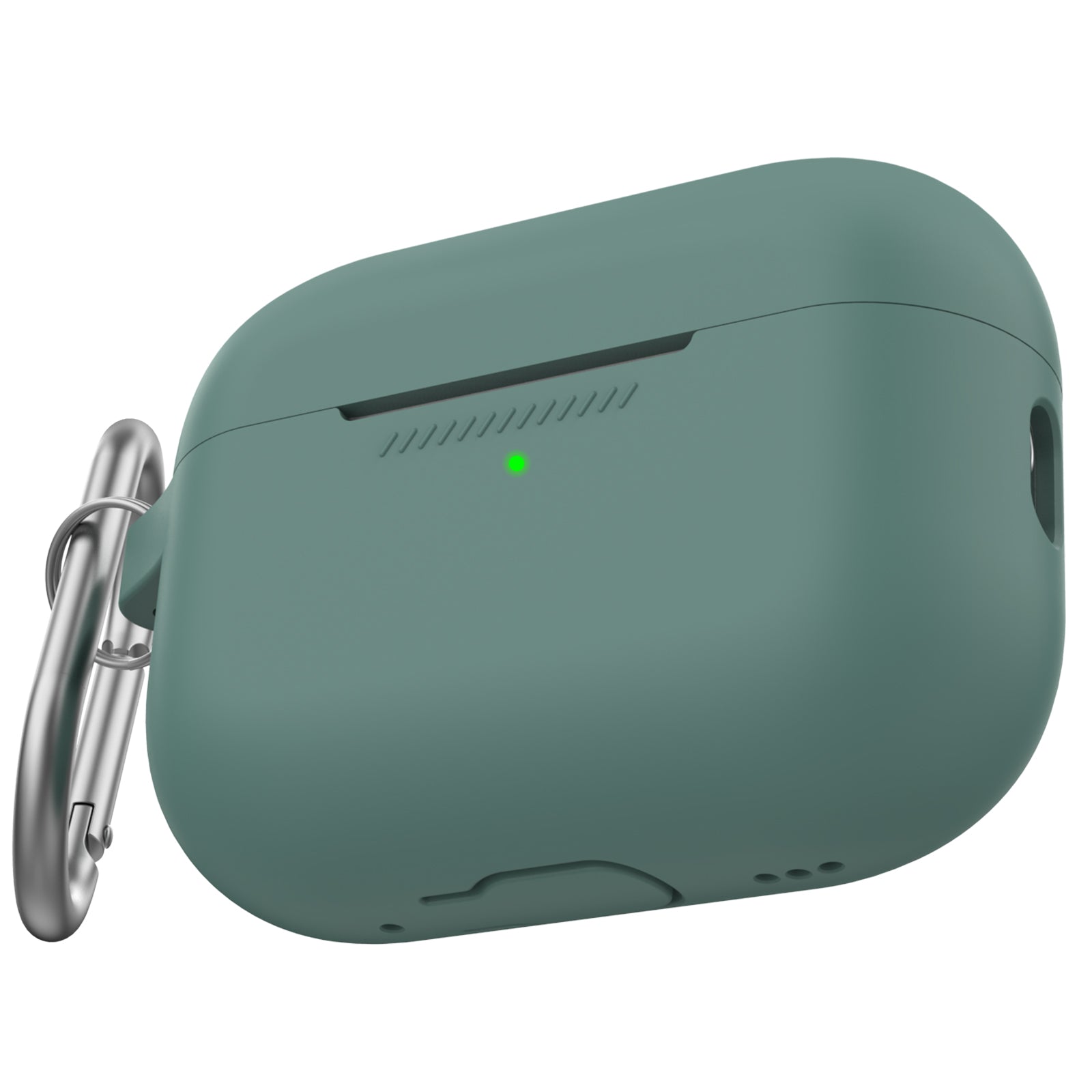 AHASTYLE PT193 For Apple AirPods Pro 2 Earphone Charging Bin Shockproof Silicone Case Impact-resistant Shell Cover with Carabiner