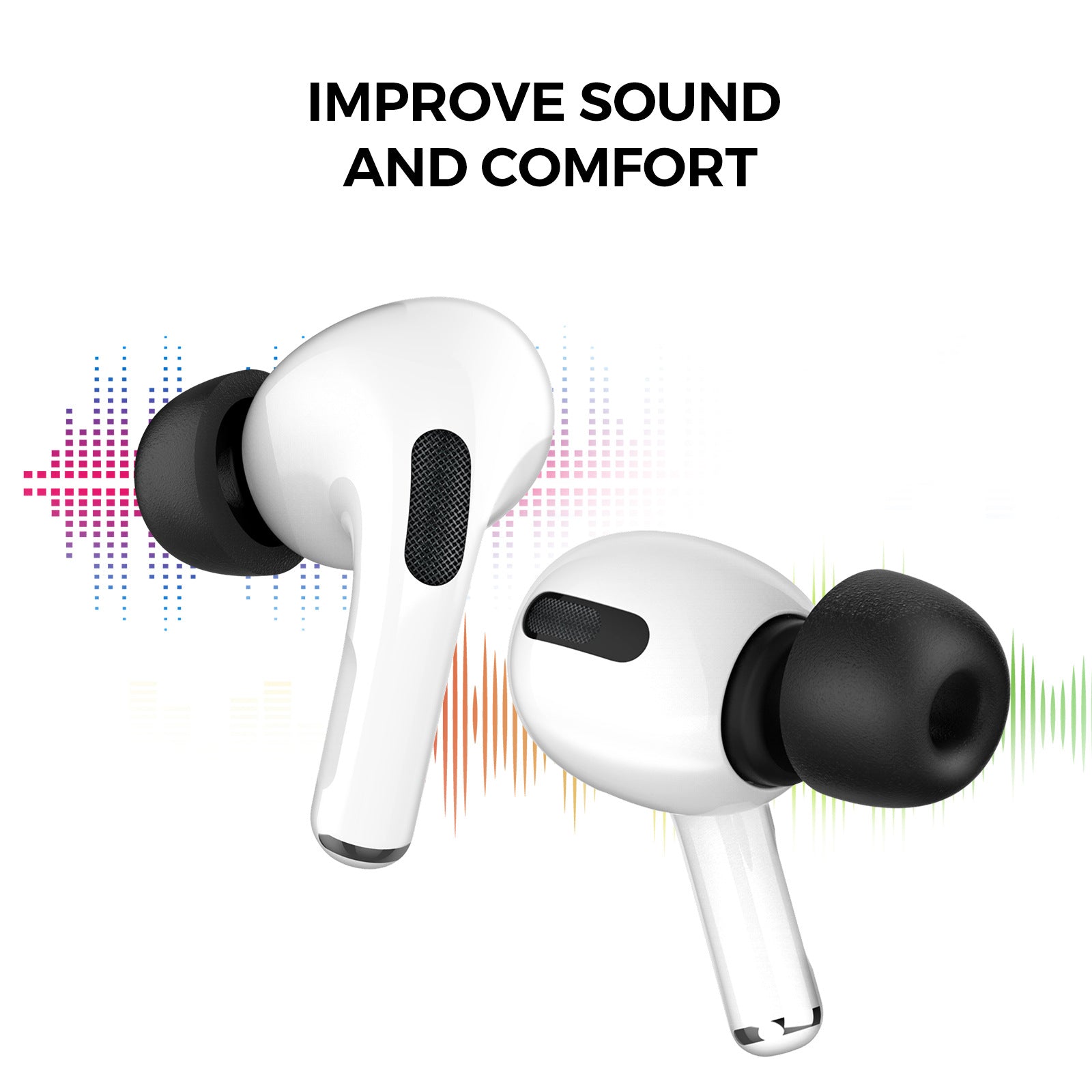 AHASTYLE WG28 3 Pairs S/M/L Size Earbuds Covers for Apple AirPods Pro/AirPods Pro 2 Replacement Memory Foam In-ear Earphone Eartips