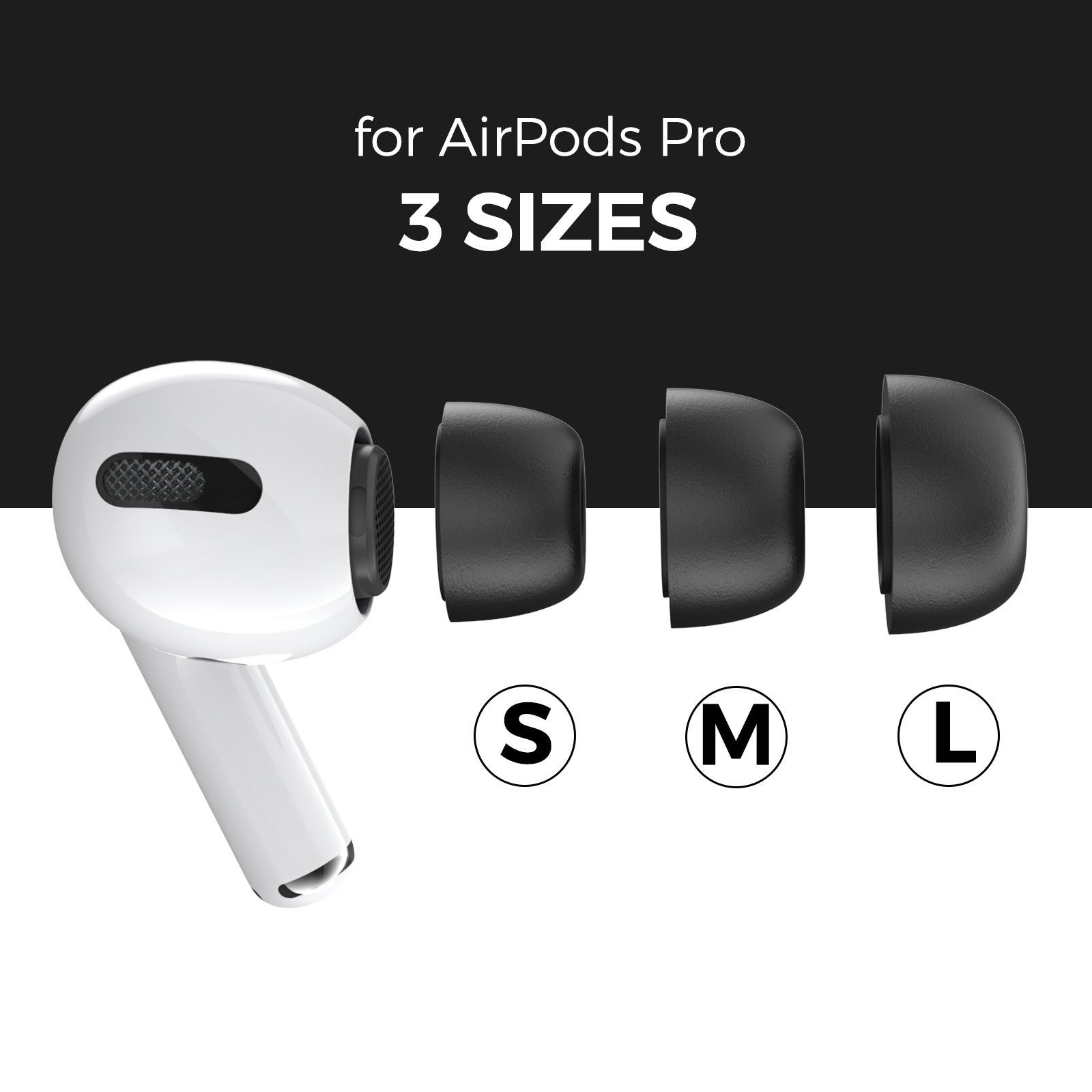 AHASTYLE WG28 3 Pairs S/M/L Size Earbuds Covers for Apple AirPods Pro/AirPods Pro 2 Replacement Memory Foam In-ear Earphone Eartips
