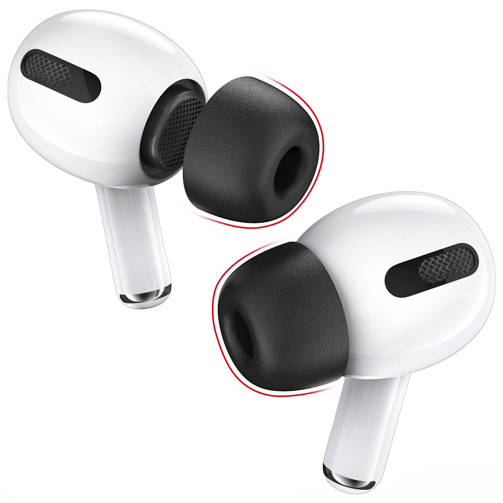 AHASTYLE WG28 3 Pairs M Size Earphone Tips for Apple AirPods Pro/AirPods Pro 2 Replacement Memory Foam Bluetooth Earphone Earbuds Cover