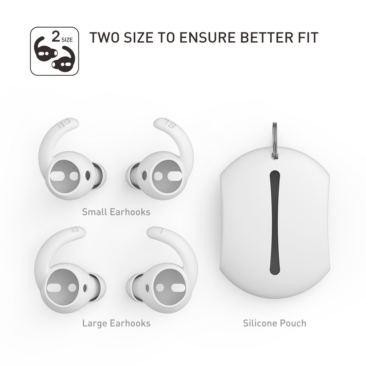 AHASTYLE PT40 2 Pairs S L Size Eartips for Apple AirPods 3 Bluetooth Earphone Anti-lost Earhook Silicone Earbuds Sleeve