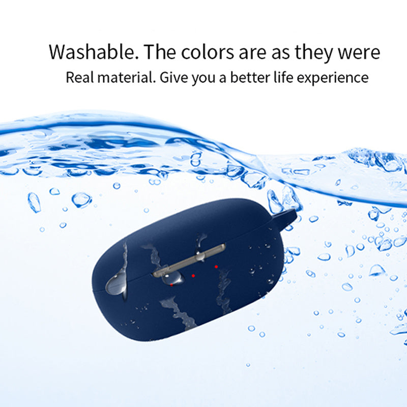 For JBL T280TWS NC2 Wireless Bluetooth Earphones Soft Silicone Cover Anti-drop Case with Anti-lost Buckle