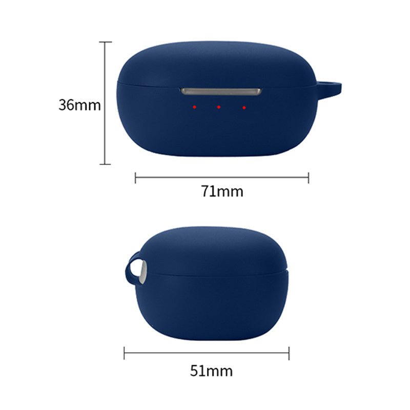 For JBL T280TWS NC2 Wireless Bluetooth Earphones Soft Silicone Cover Anti-drop Case with Anti-lost Buckle