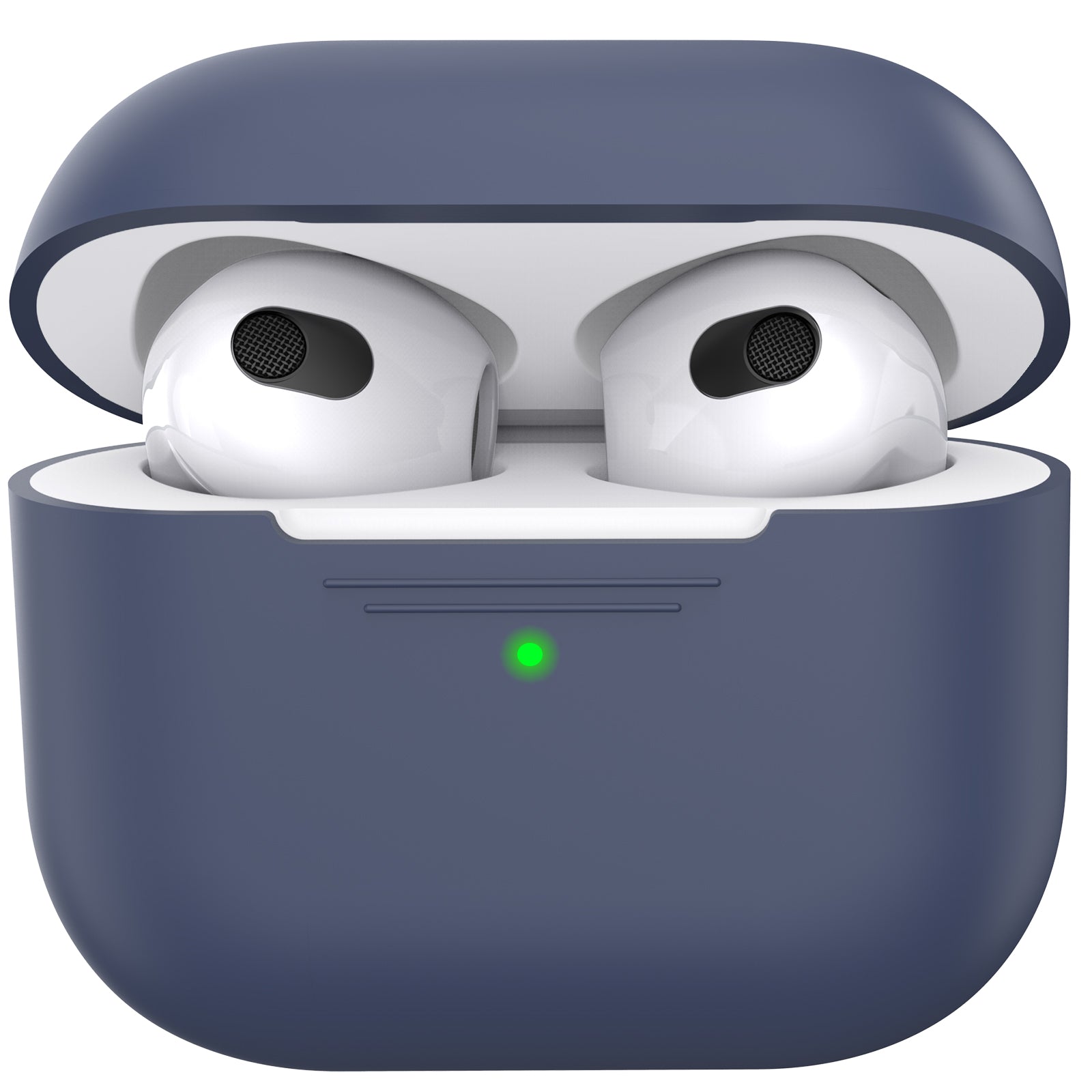 AHASTYLE PT176 For Apple AirPods 3 Silicone Protective Case Bluetooth Earphone Anti-drop Cover with Anti-dust Charging Port Plug