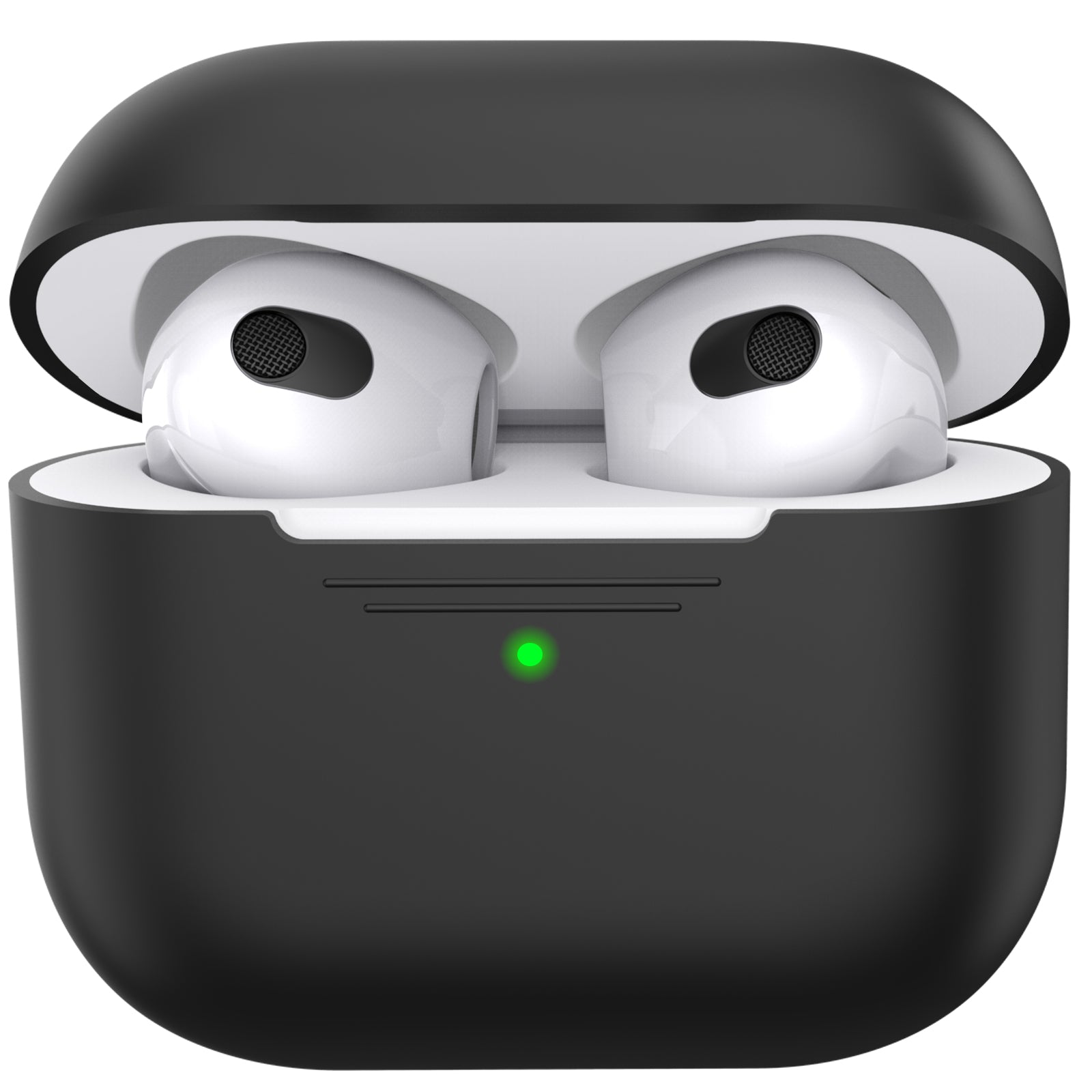 AHASTYLE PT176 For Apple AirPods 3 Silicone Protective Case Bluetooth Earphone Anti-drop Cover with Anti-dust Charging Port Plug
