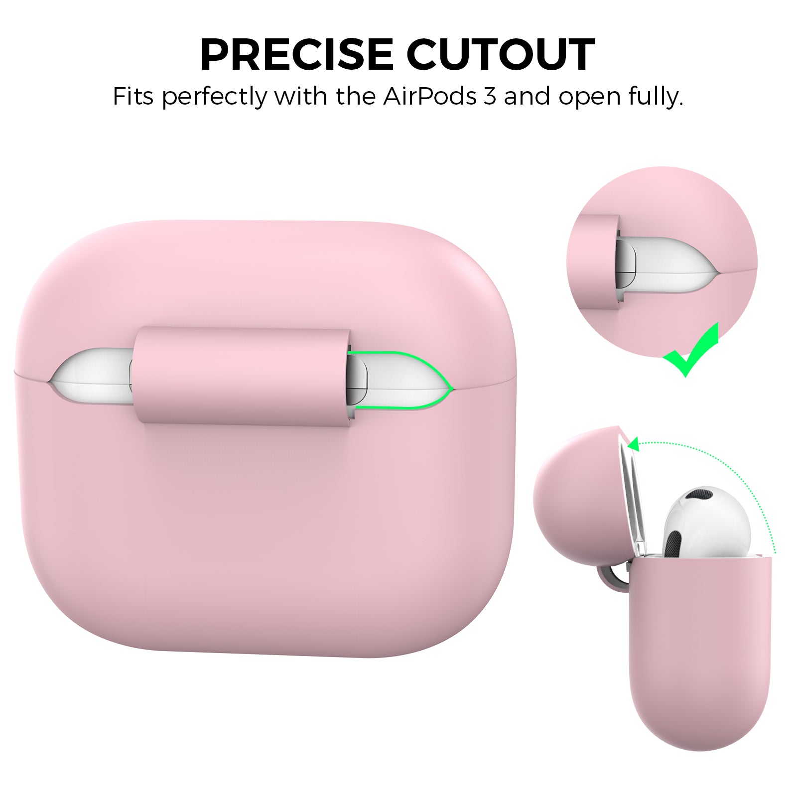 AHASTYLE PT176 For Apple AirPods 3 Silicone Protective Case Bluetooth Earphone Anti-drop Cover with Anti-dust Charging Port Plug