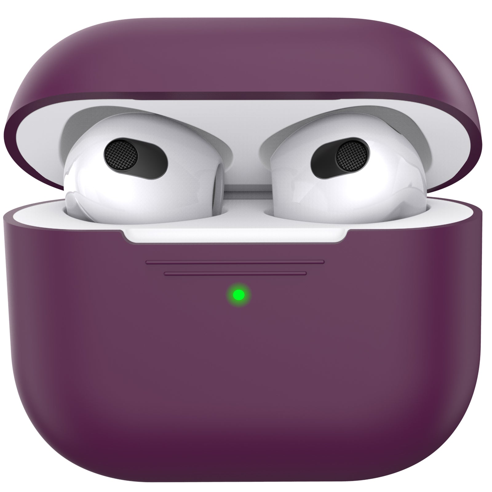 AHASTYLE PT176 For Apple AirPods 3 Silicone Protective Case Bluetooth Earphone Anti-drop Cover with Anti-dust Charging Port Plug