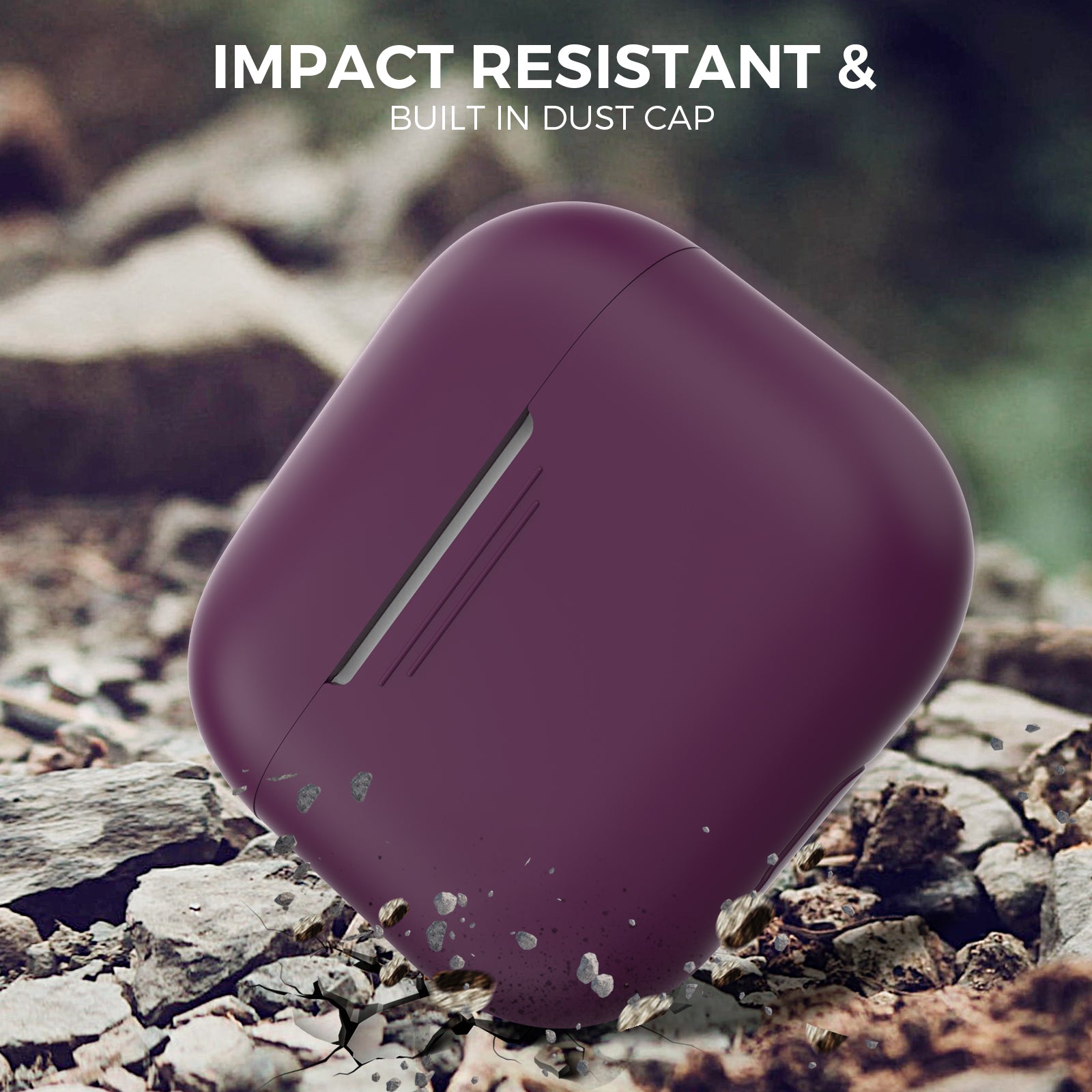 AHASTYLE PT176 For Apple AirPods 3 Silicone Protective Case Bluetooth Earphone Anti-drop Cover with Anti-dust Charging Port Plug