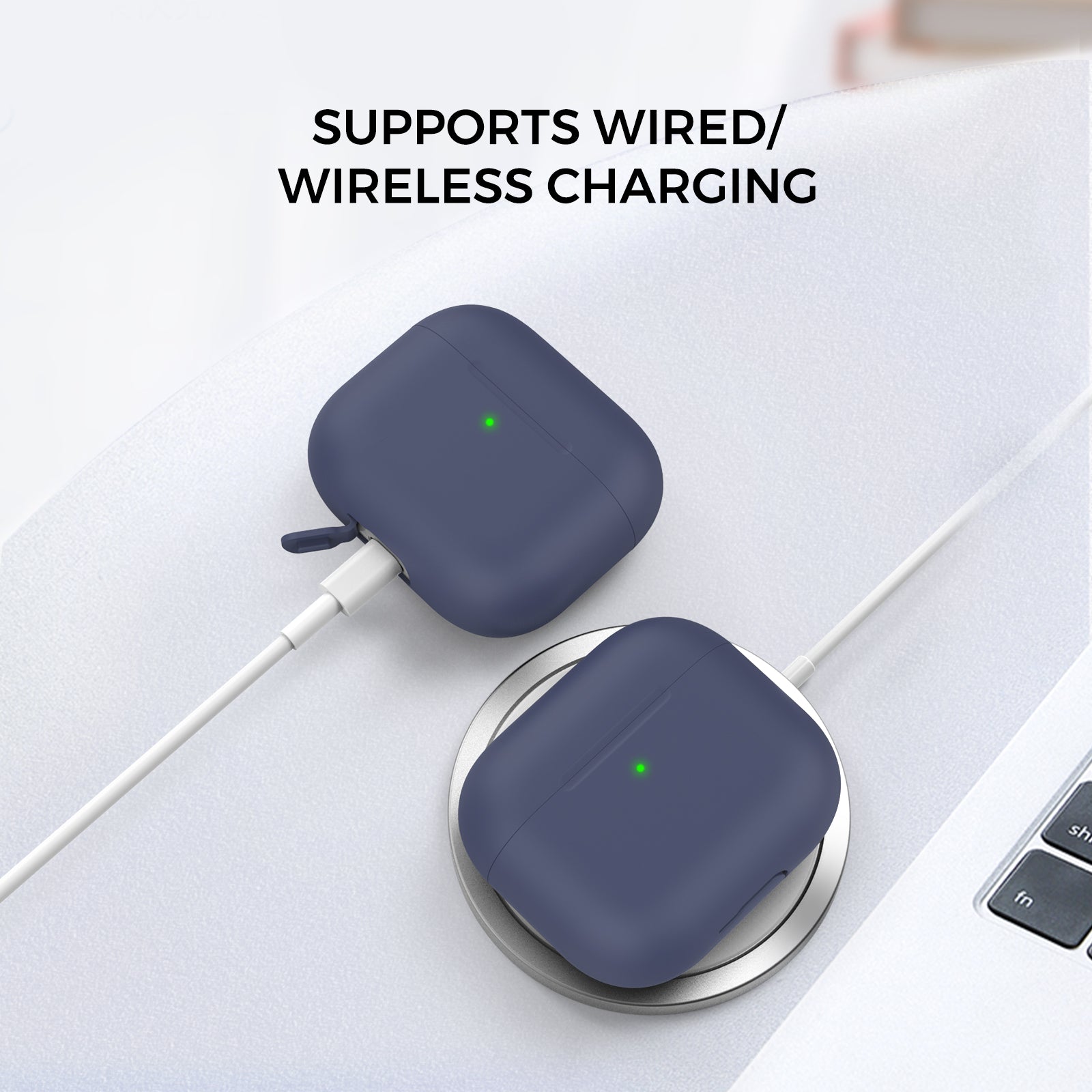 AHASTYLE PT147 For Apple AirPods 3 Splittable Silicone Protective Case Bluetooth Earphone Anti-drop Anti-dust Cover