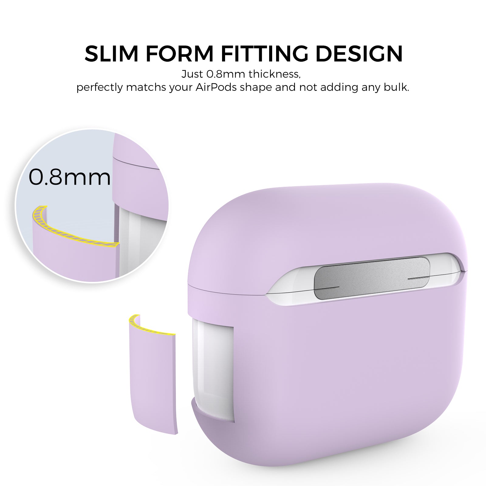 AHASTYLE PT147 For Apple AirPods 3 Splittable Silicone Protective Case Bluetooth Earphone Anti-drop Anti-dust Cover