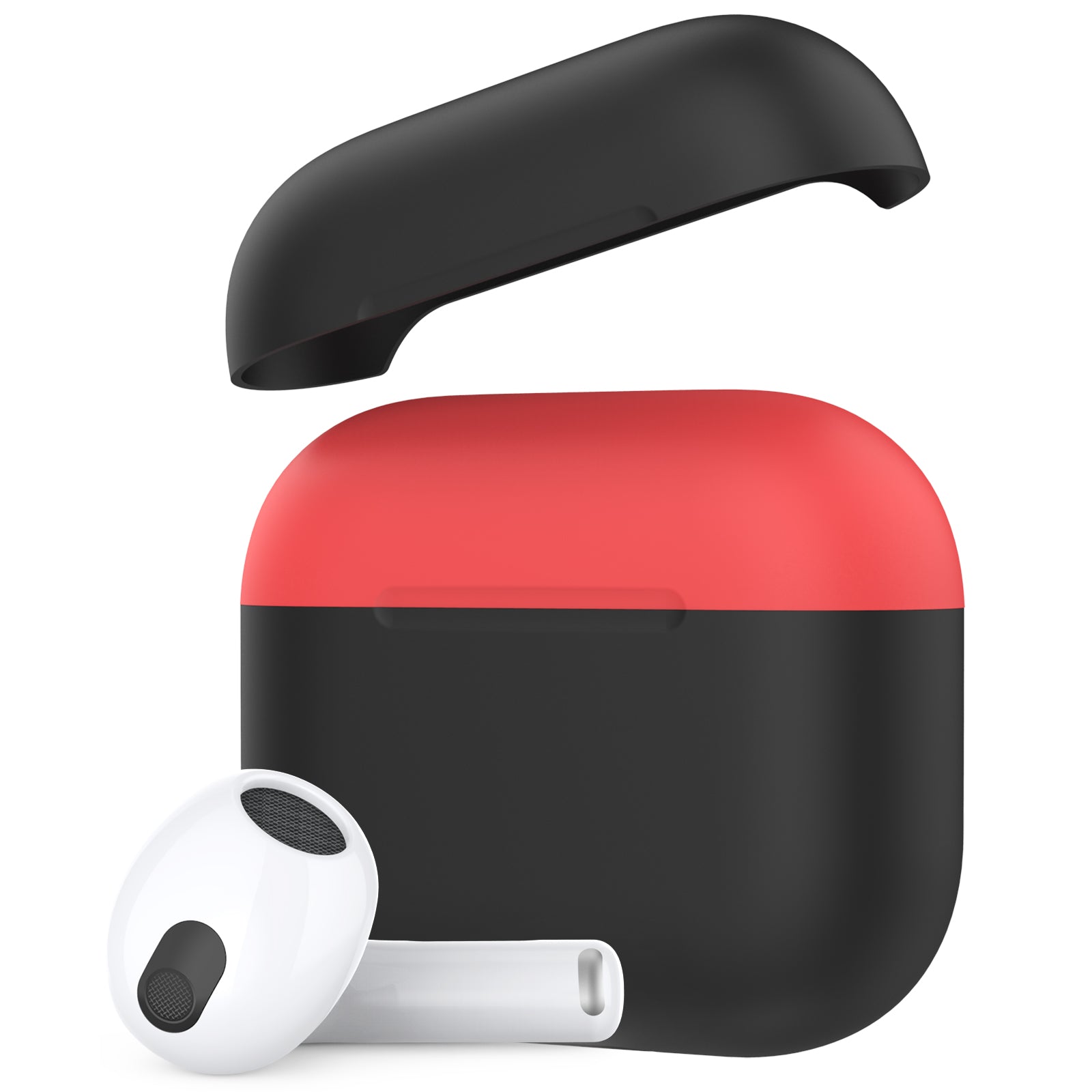 AHASTYLE PT147-2 Silicone Cover for Apple AirPods 3 Case Dual Color TWS Headset Protective Case (2 Caps 1 Body)