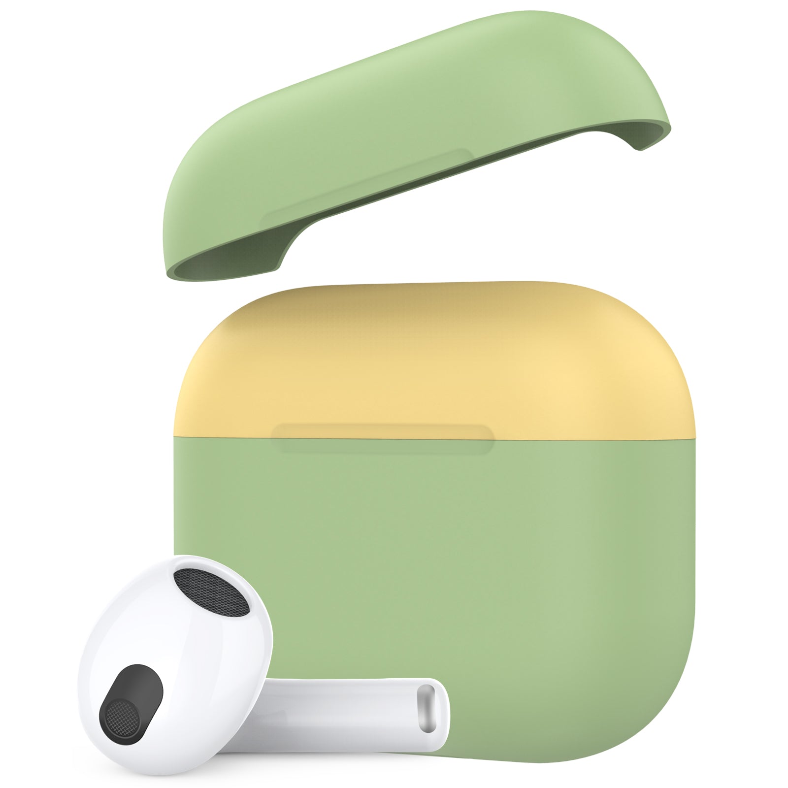AHASTYLE PT147-2 Silicone Cover for Apple AirPods 3 Case Dual Color TWS Headset Protective Case (2 Caps 1 Body)