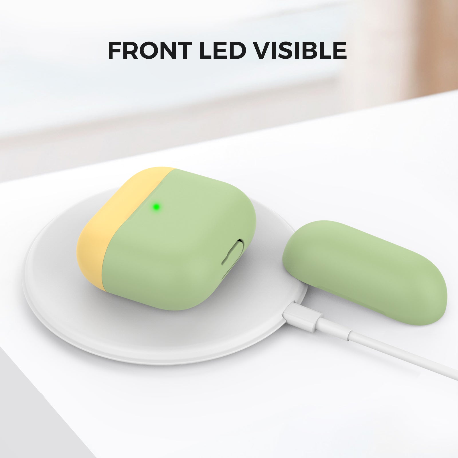 AHASTYLE PT147-2 Silicone Cover for Apple AirPods 3 Case Dual Color TWS Headset Protective Case (2 Caps 1 Body)