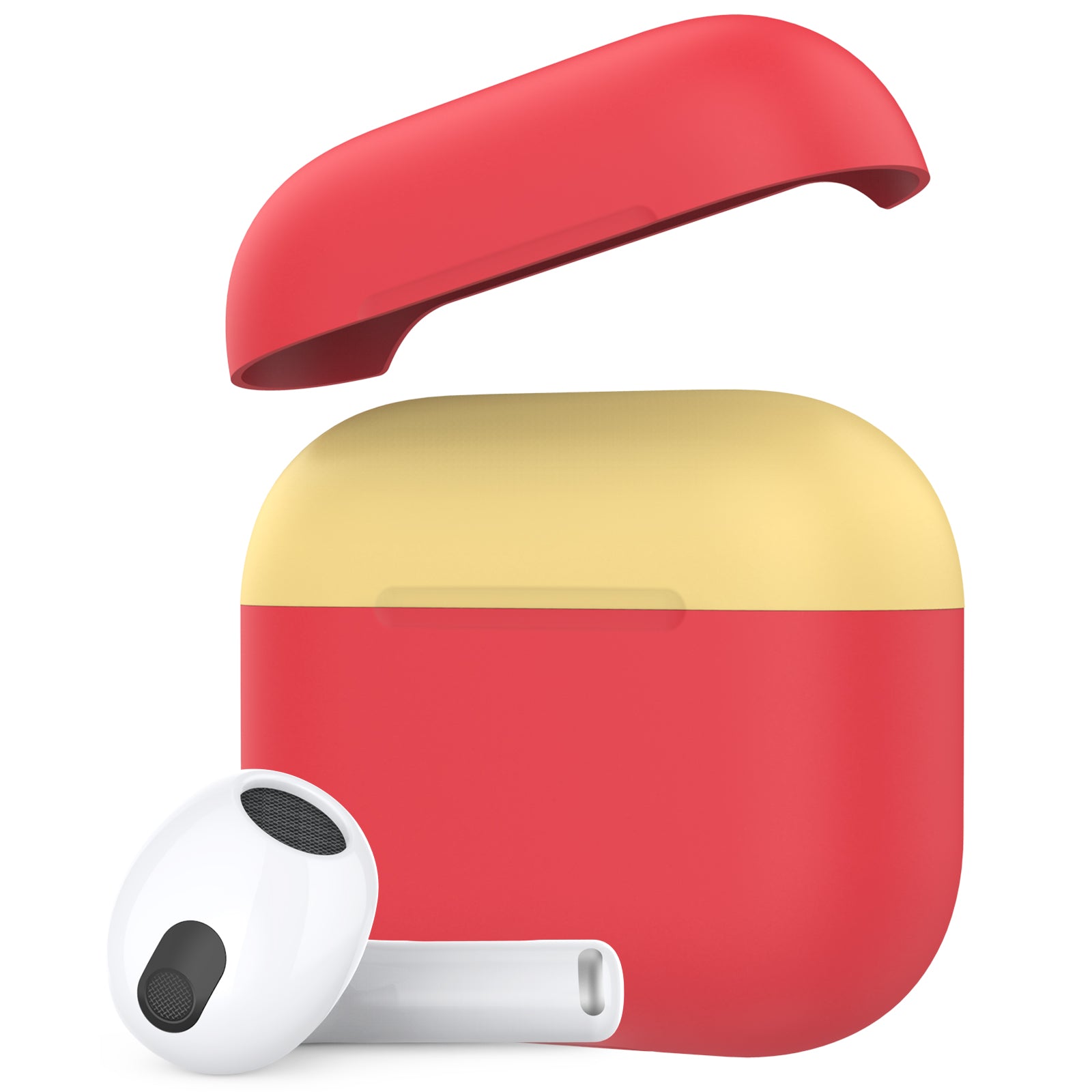 AHASTYLE PT147-2 Silicone Cover for Apple AirPods 3 Case Dual Color TWS Headset Protective Case (2 Caps 1 Body)