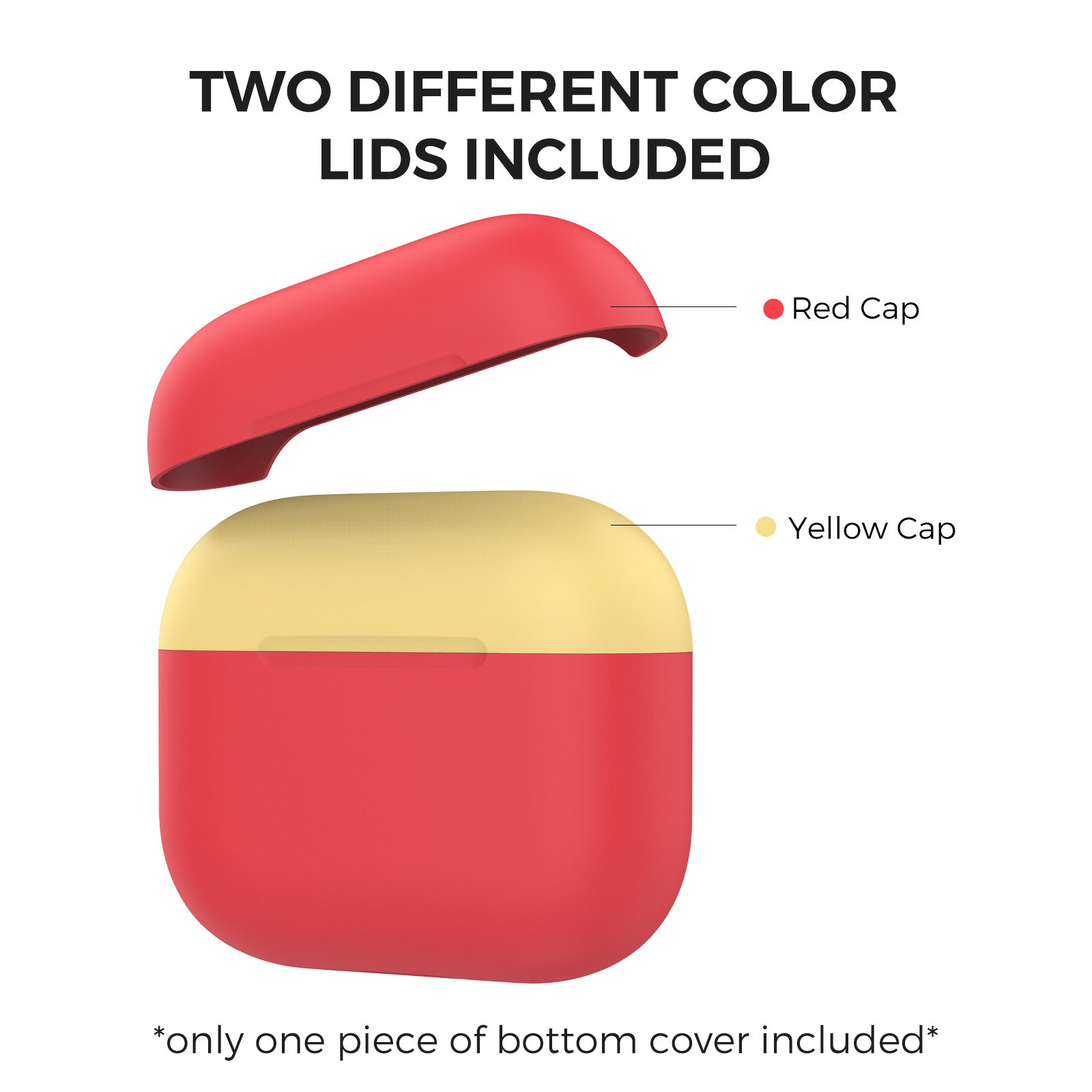 AHASTYLE PT147-2 Silicone Cover for Apple AirPods 3 Case Dual Color TWS Headset Protective Case (2 Caps 1 Body)