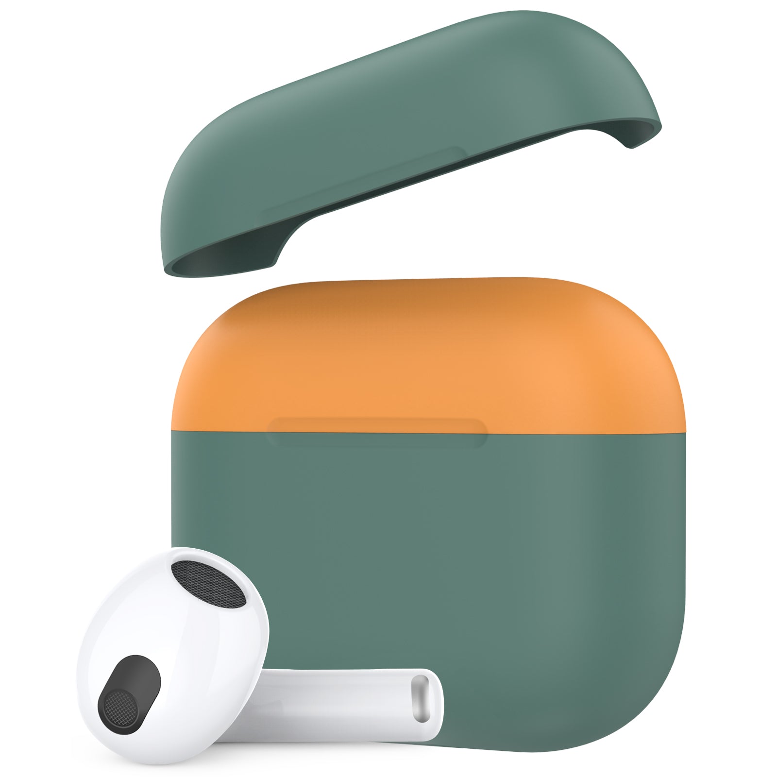 AHASTYLE PT147-2 Silicone Cover for Apple AirPods 3 Case Dual Color TWS Headset Protective Case (2 Caps 1 Body)