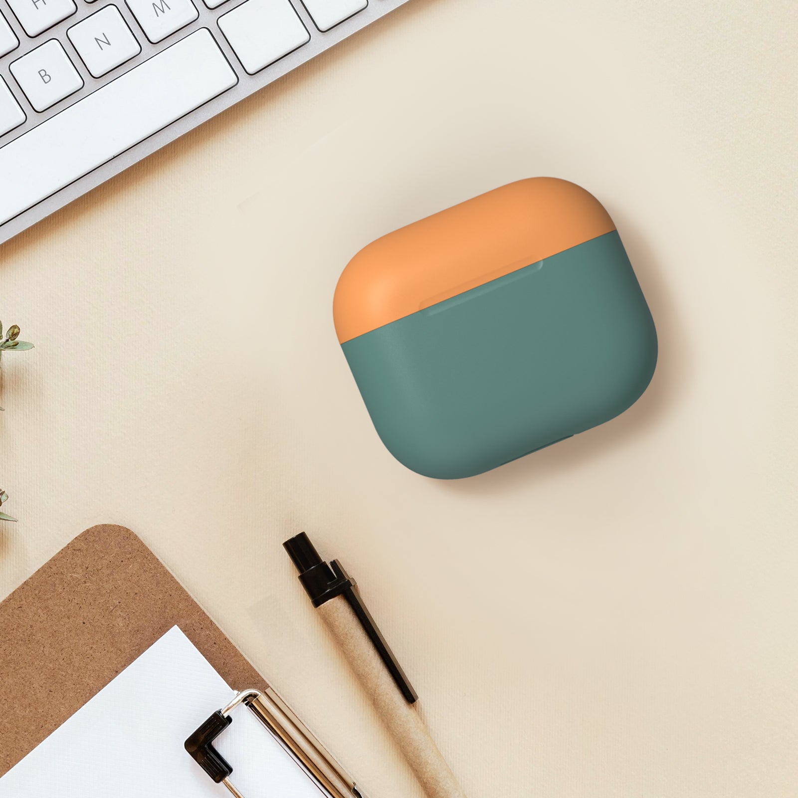 AHASTYLE PT147-2 Silicone Cover for Apple AirPods 3 Case Dual Color TWS Headset Protective Case (2 Caps 1 Body)
