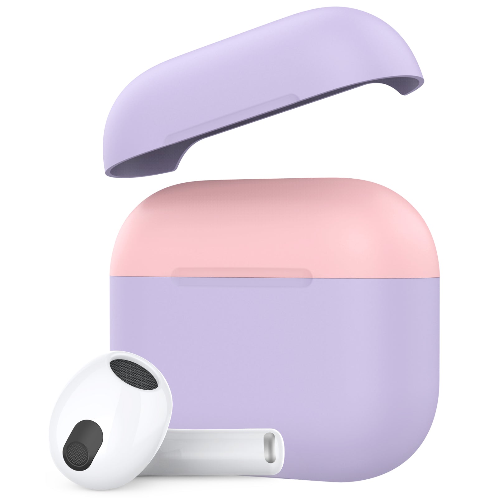 AHASTYLE PT147-2 Silicone Cover for Apple AirPods 3 Case Dual Color TWS Headset Protective Case (2 Caps 1 Body)