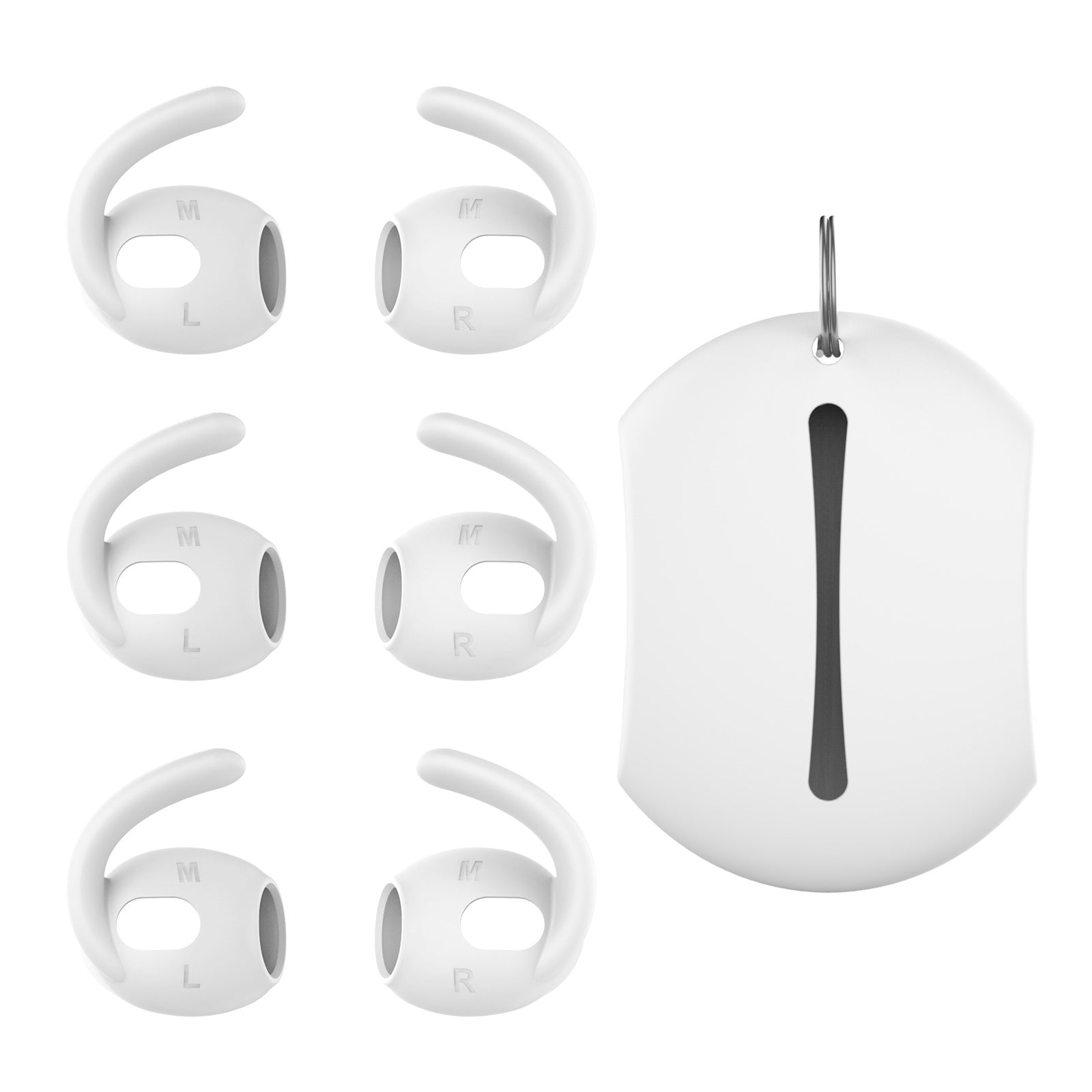 AHASTYLE PT60-3 Anti-Lost Ear Hooks for AirPods Pro 3 Anti-Slip Earhook 3 Pairs Silicone Ear Tips with Storage Box (Size: M)
