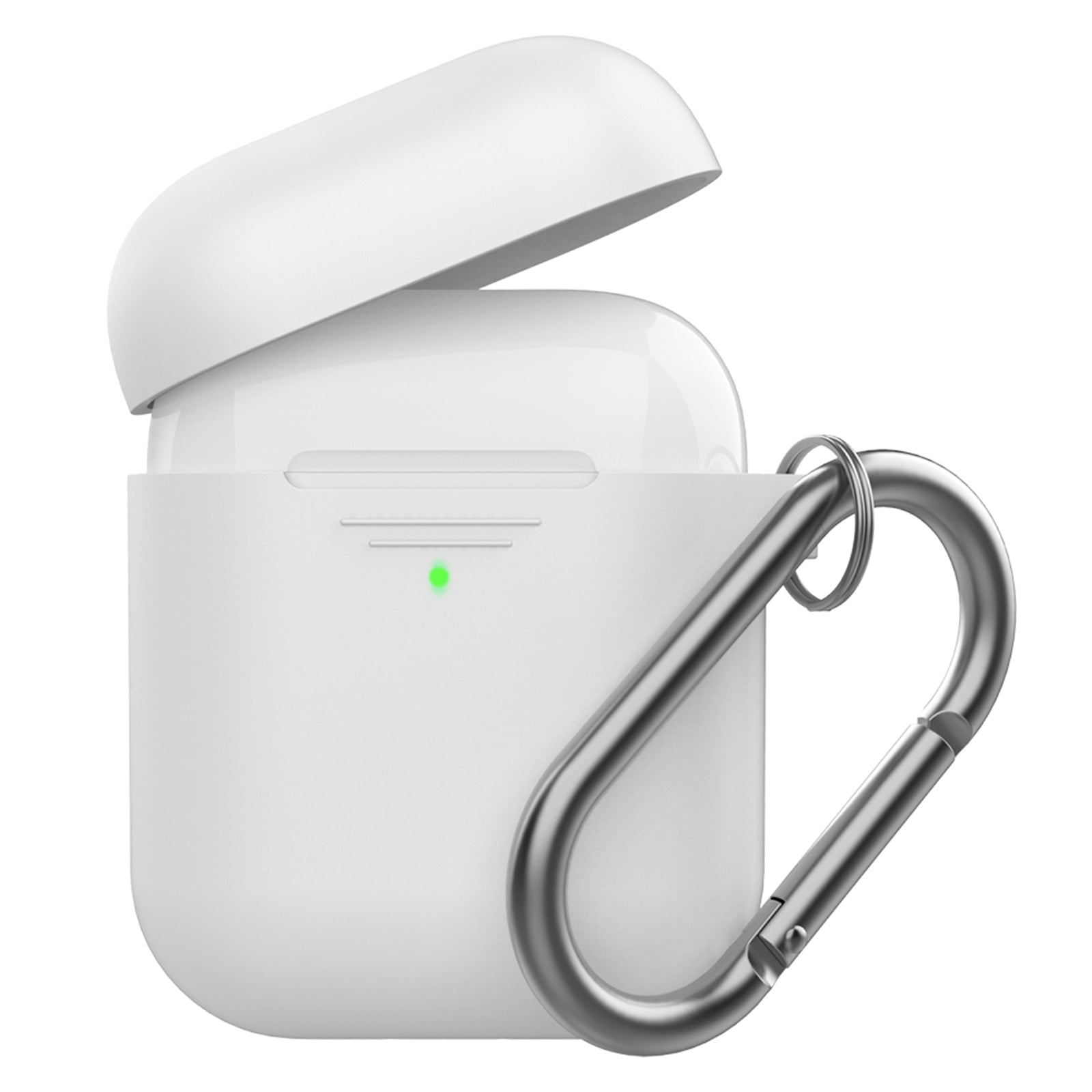 AHASTYLE PT-06-F For AirPods with Charging Case (2016) (2019) AirPods with Wireless Charging Case (2019) Anti-dust Plug Design Splittable Silicone Cover with Hook
