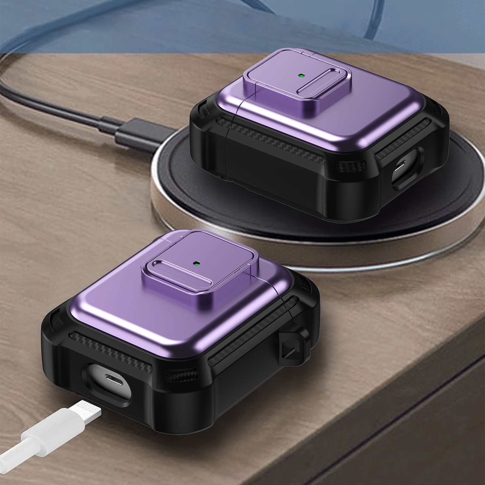 For Apple AirPods 1 2 Bluetooth Earphone Cover TPU PC Anti-drop Protective Case with Pressing Button