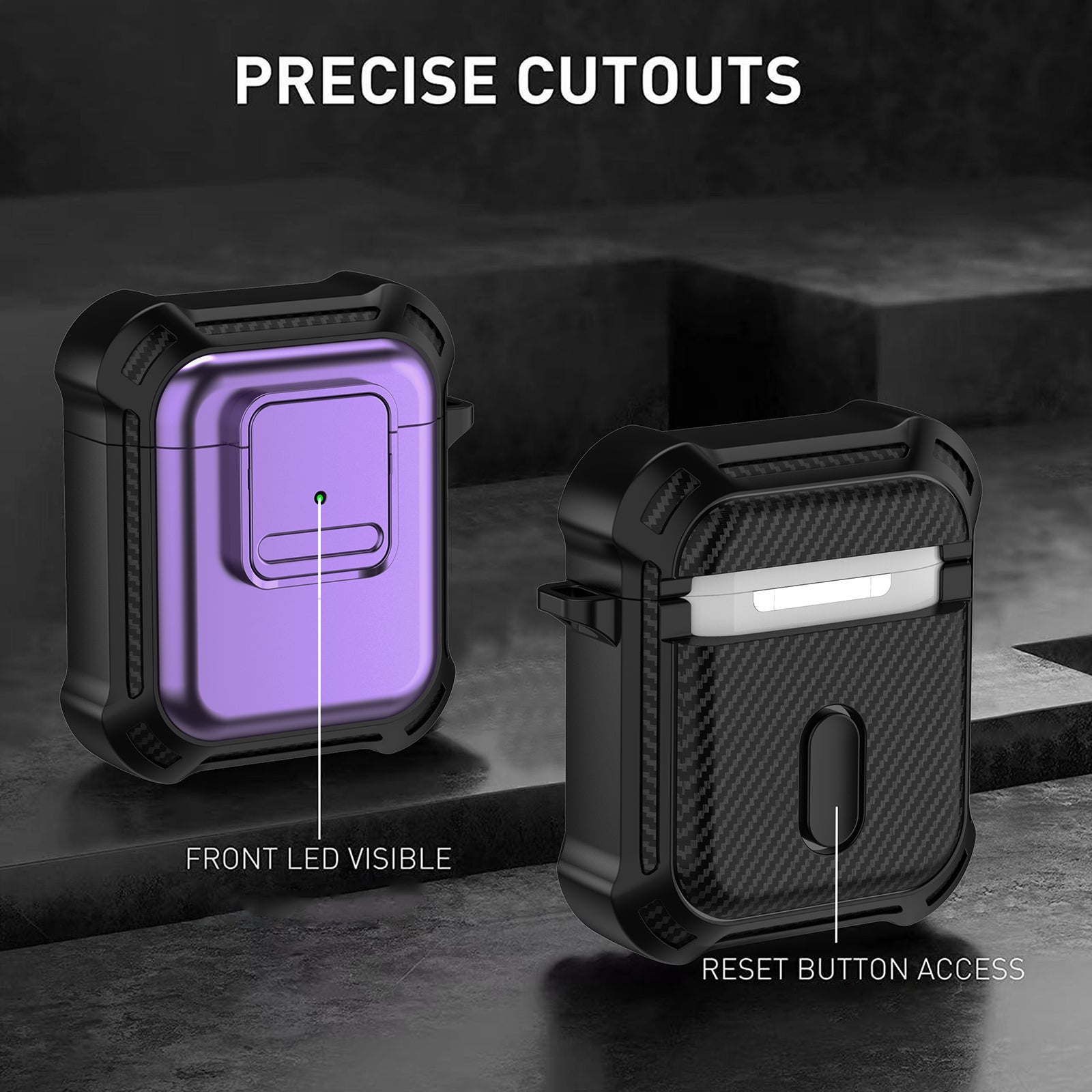 For Apple AirPods 1 2 Bluetooth Earphone Cover TPU PC Anti-drop Protective Case with Pressing Button