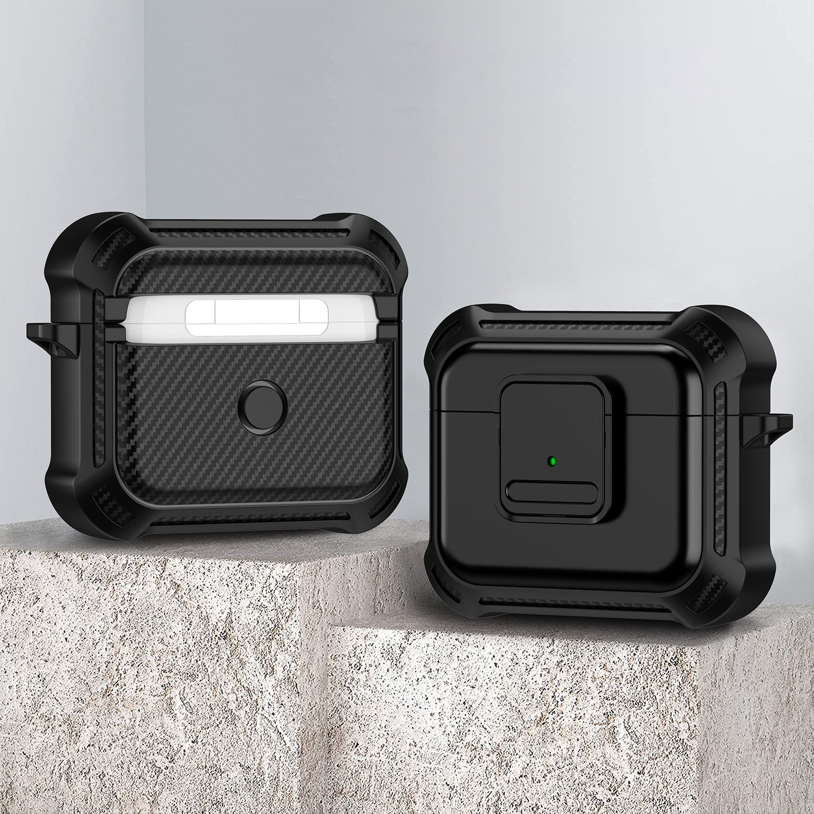 For Apple AirPods 3 Bluetooth Earphone Drop-proof Cover TPU PC Protective Case with Pressing Button