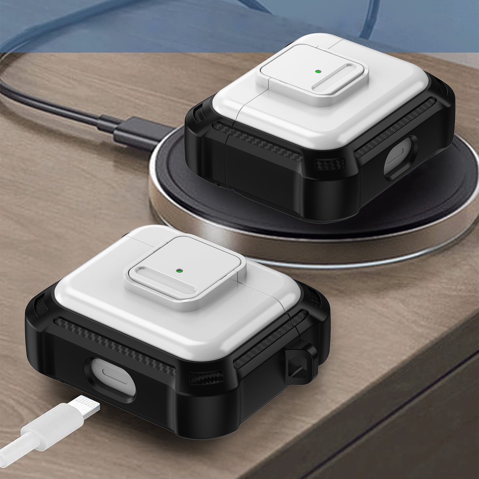 For Apple AirPods 3 Bluetooth Earphone Drop-proof Cover TPU PC Protective Case with Pressing Button