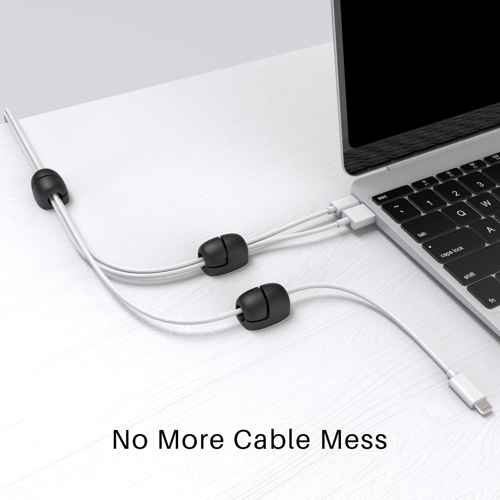 AHASTYLE LC01 8Pcs Self-adhesive Cable Manager Silicone Data Cable Fixing Holder Desktop Wire Organizer
