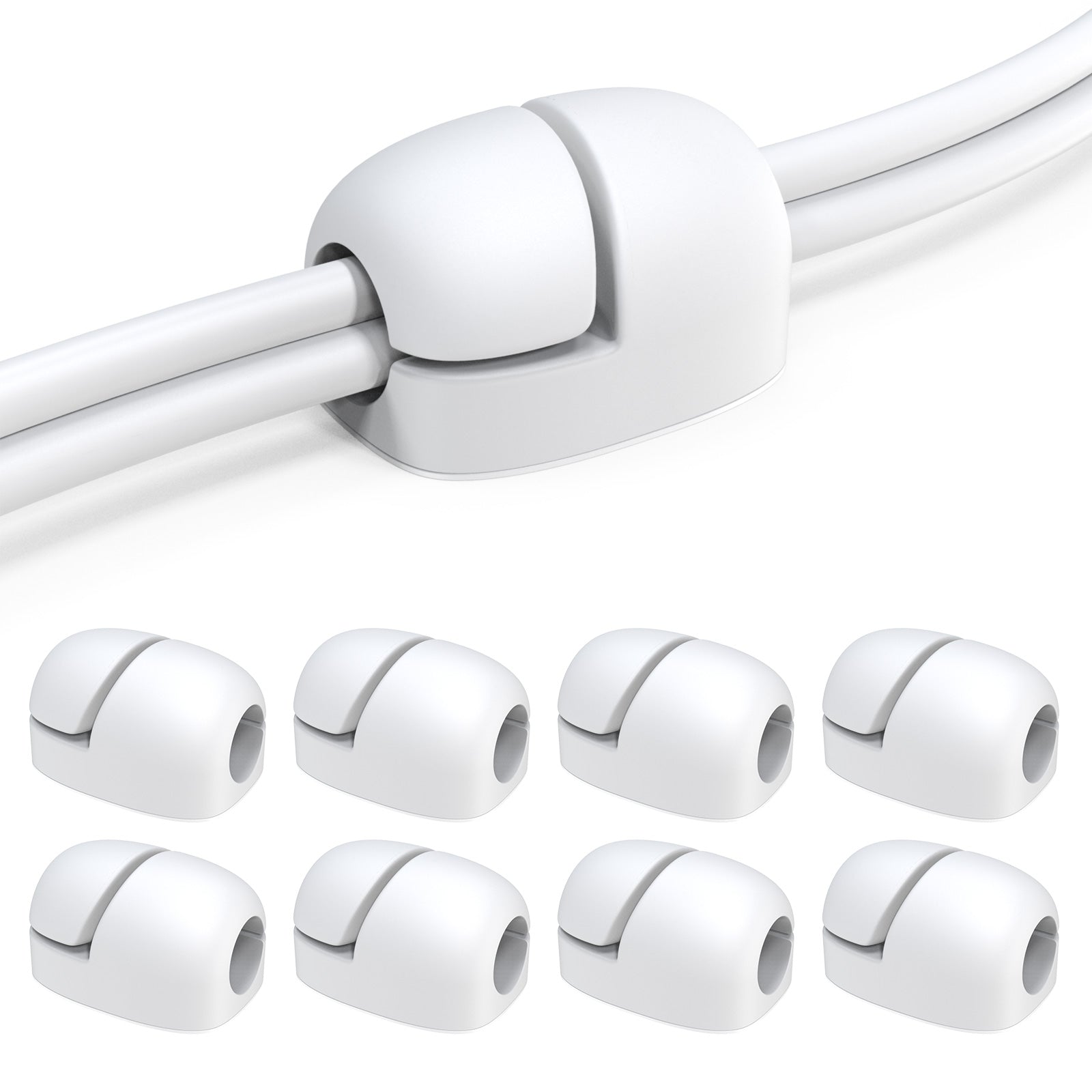 AHASTYLE LC01 8Pcs Self-adhesive Cable Manager Silicone Data Cable Fixing Holder Desktop Wire Organizer