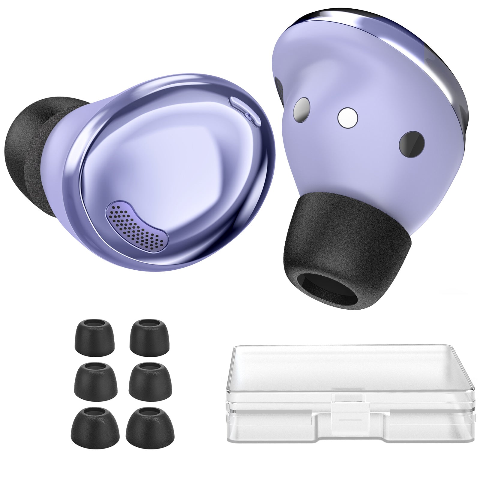 AHASTYLE WG36 3 Pairs S/M/L Size for Samsung Galaxy Buds Pro/Buds2 Pro Earbuds Covers Replacement Memory Foam In-ear Earphone Tips - Black