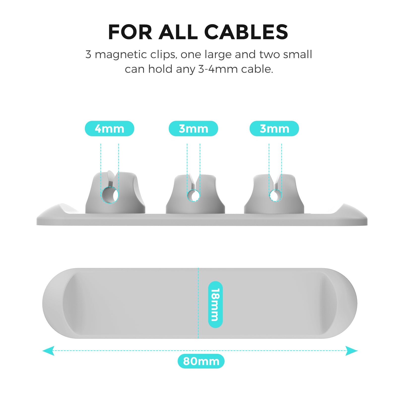 AHASTYLE PT-CY15 Magnet Desktop Line Clip Mobile Phone Wire Management Data Charging Cable Organizer Holder Silicone Cable Winder