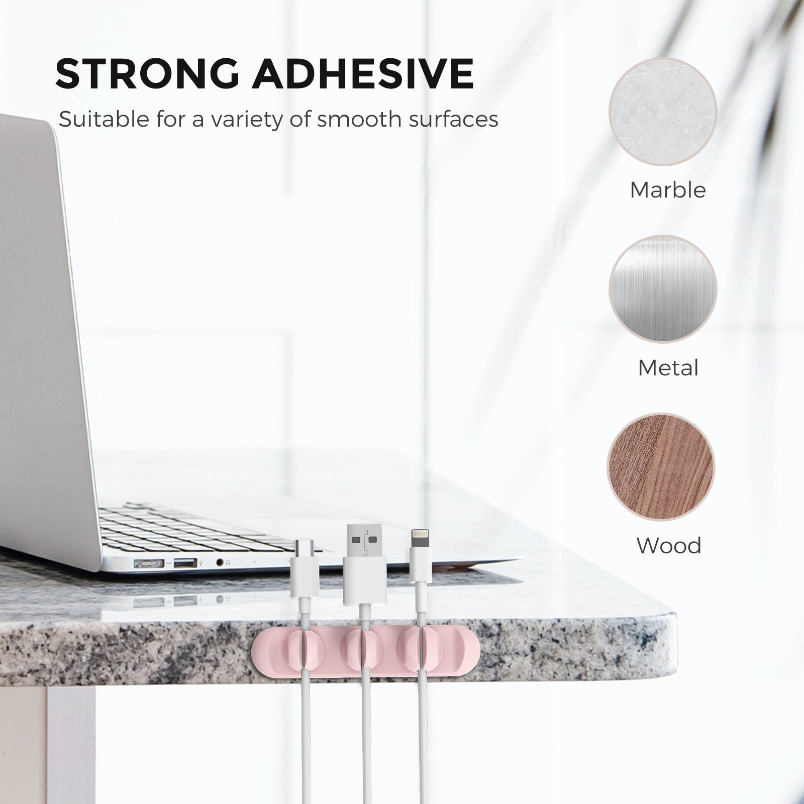 AHASTYLE PT-CY15 Magnet Desktop Line Clip Mobile Phone Wire Management Data Charging Cable Organizer Holder Silicone Cable Winder