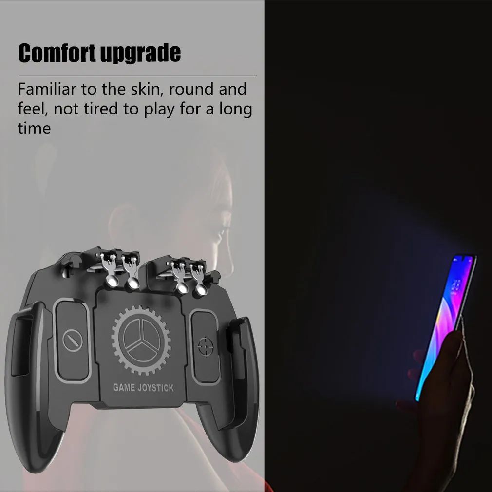 M10 Six Finger PUBG Mobile Joystick Controller L1 / R1 Triggers Gamepad pro 4,7-6,5 palcové telefony
