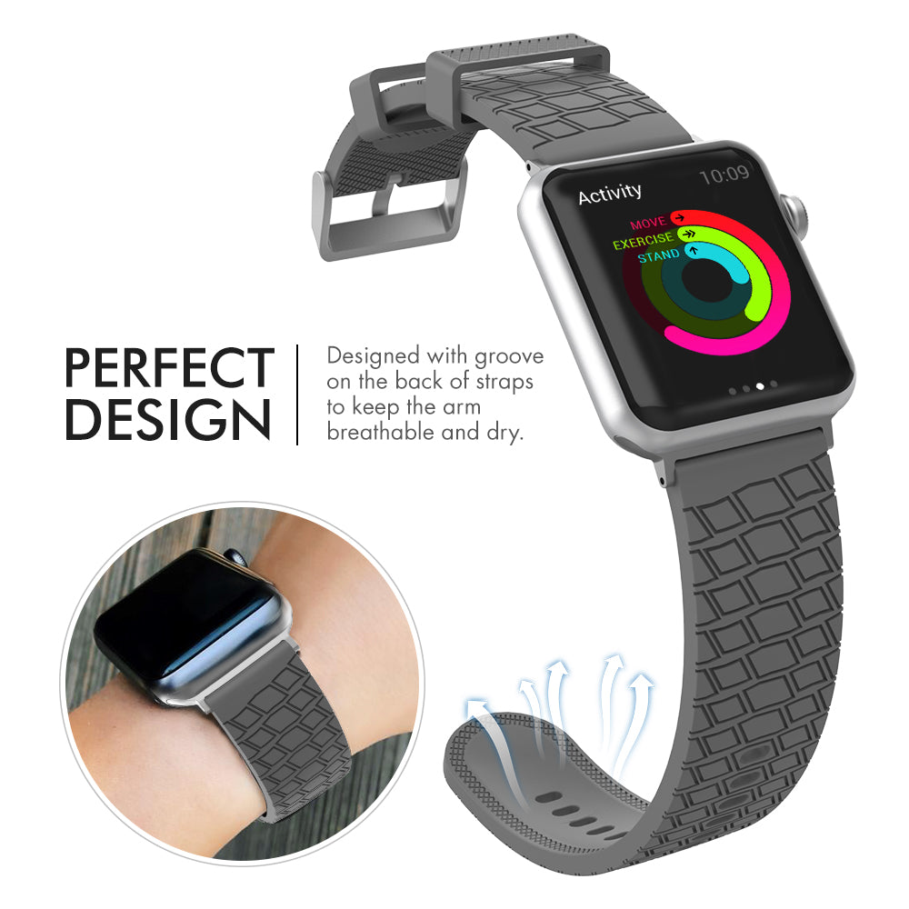 AHASTYLE WA03 For Apple Watch Ultra 2 49mm Series 9 45mm SE (2023) 44mm Ultra 49mm 8 7 45mm 6 5 4 SE (2022) SE 44mm 3 2 1 42mm Silicone Watch Strap
