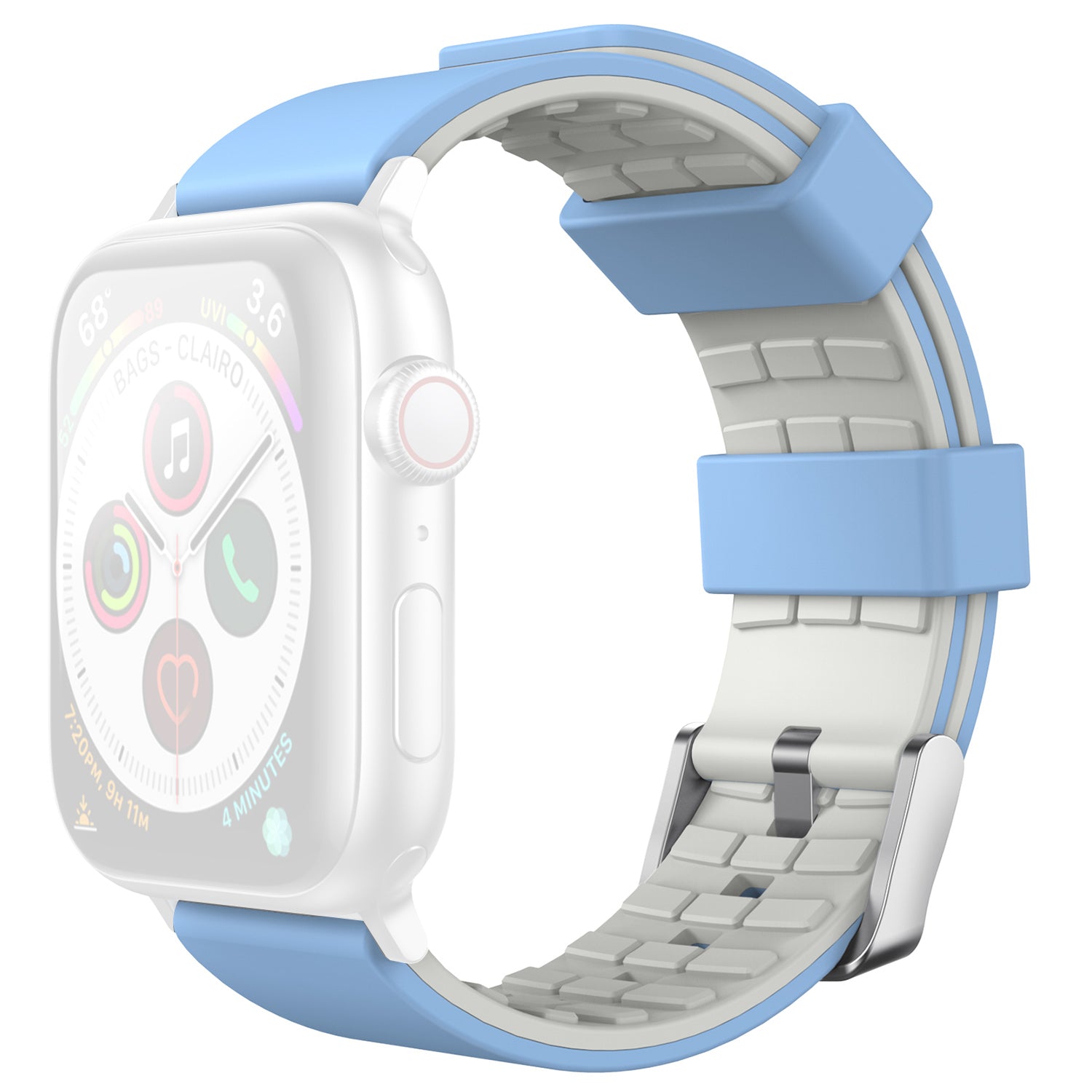 AHASTYLE WA11 Watch Band for Apple Watch Ultra 2 49mm Series 9 45mm SE (2023) 44mm Ultra 49mm 8 7 45mm 6 5 4 SE (2022) SE 44mm 3 2 1 42mm Contrast Colors Silicone Strap